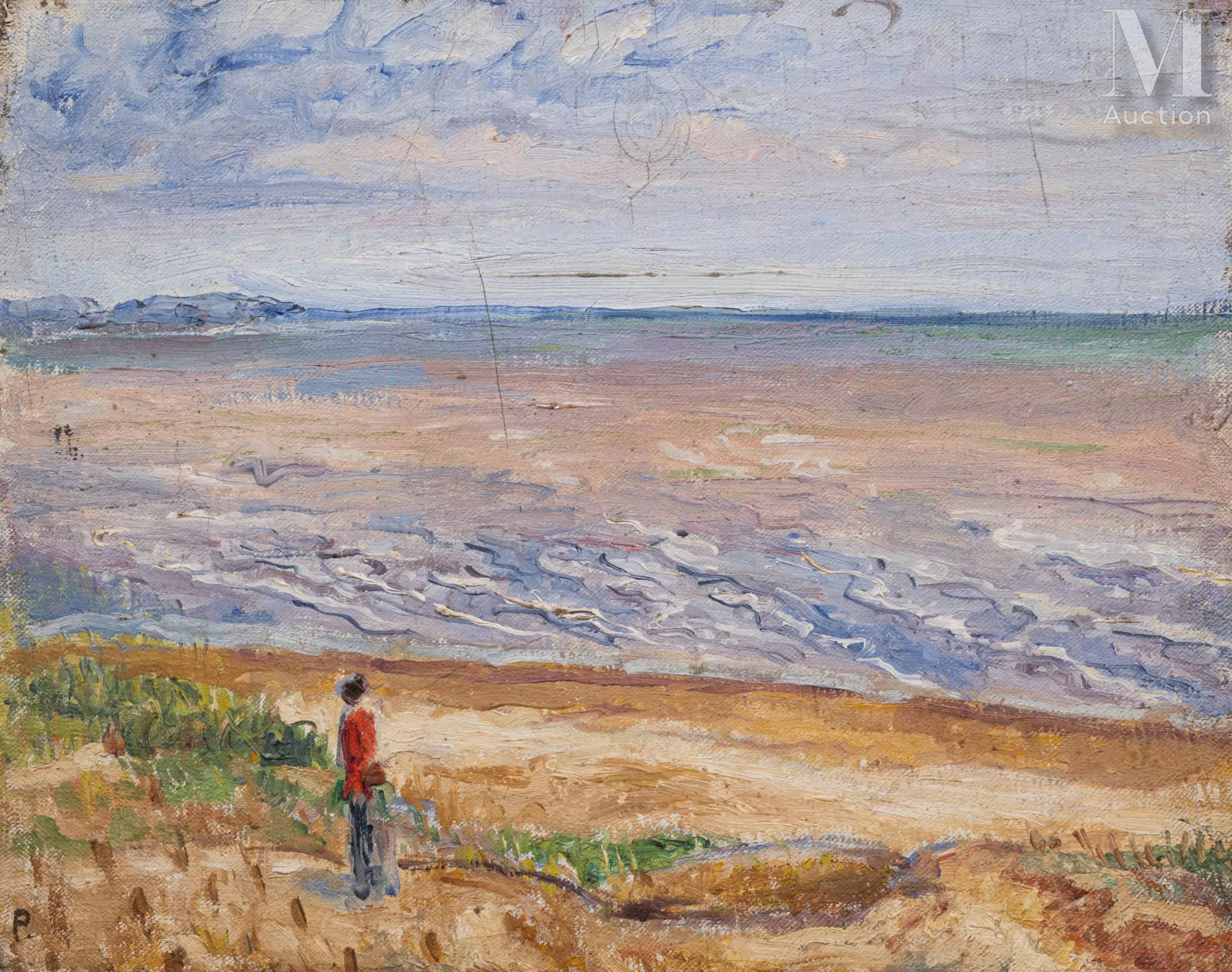 Jean Misceslas PESKE (Golta 1870 - Le Mans 1949) Promeneuse en bord de mer