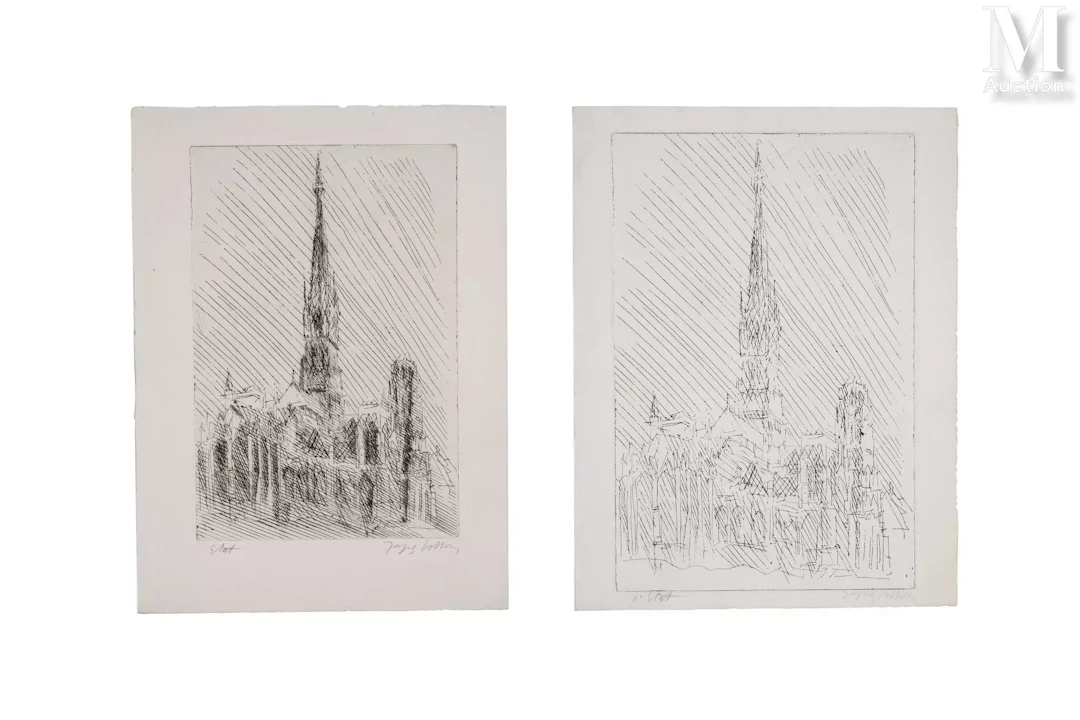 Jacques VILLON (1875 - 1963) Cathédrale de Rouen. 1948-49