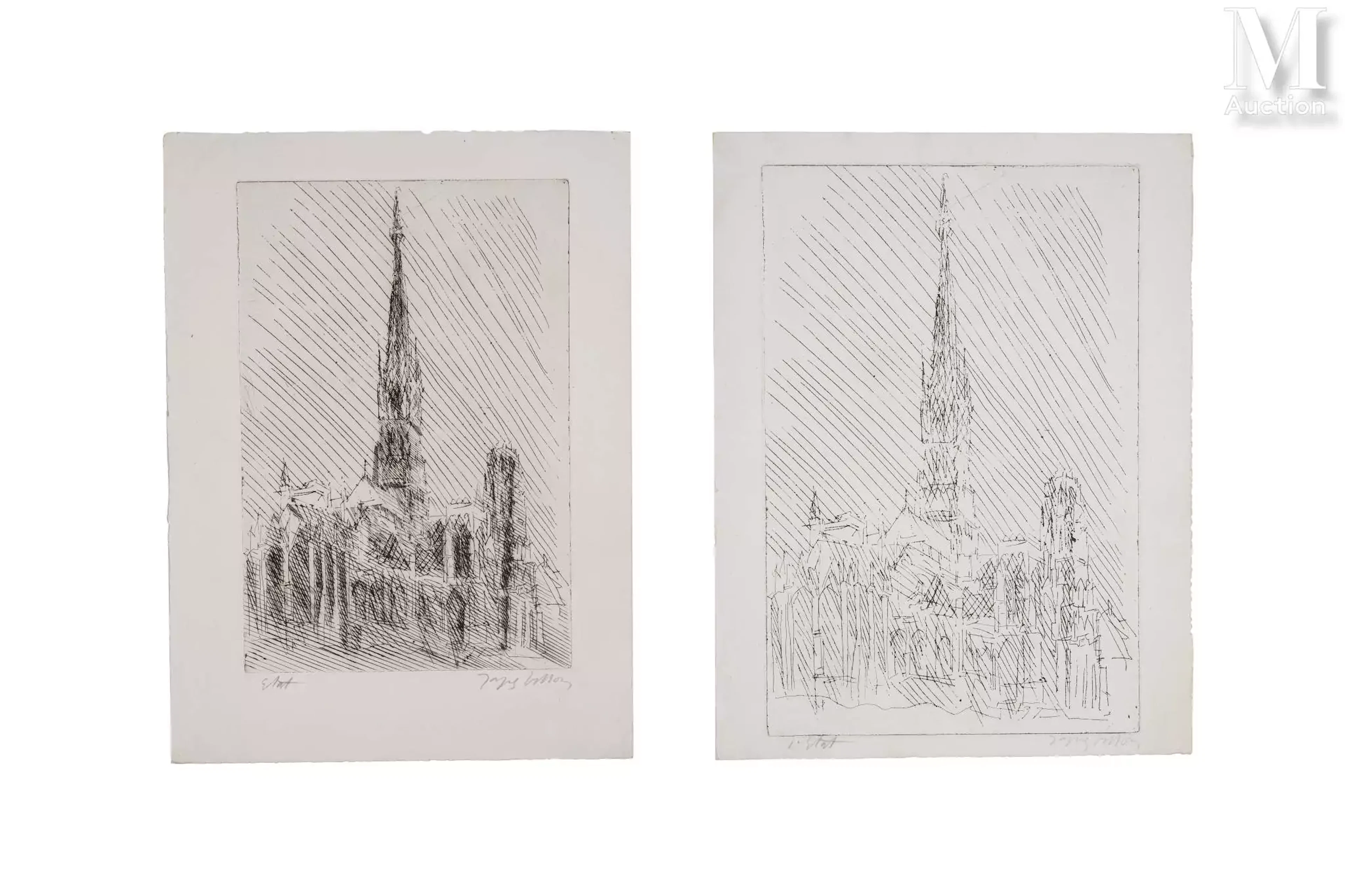 Jacques VILLON (1875 - 1963) Cathédrale de Rouen. 1948-49