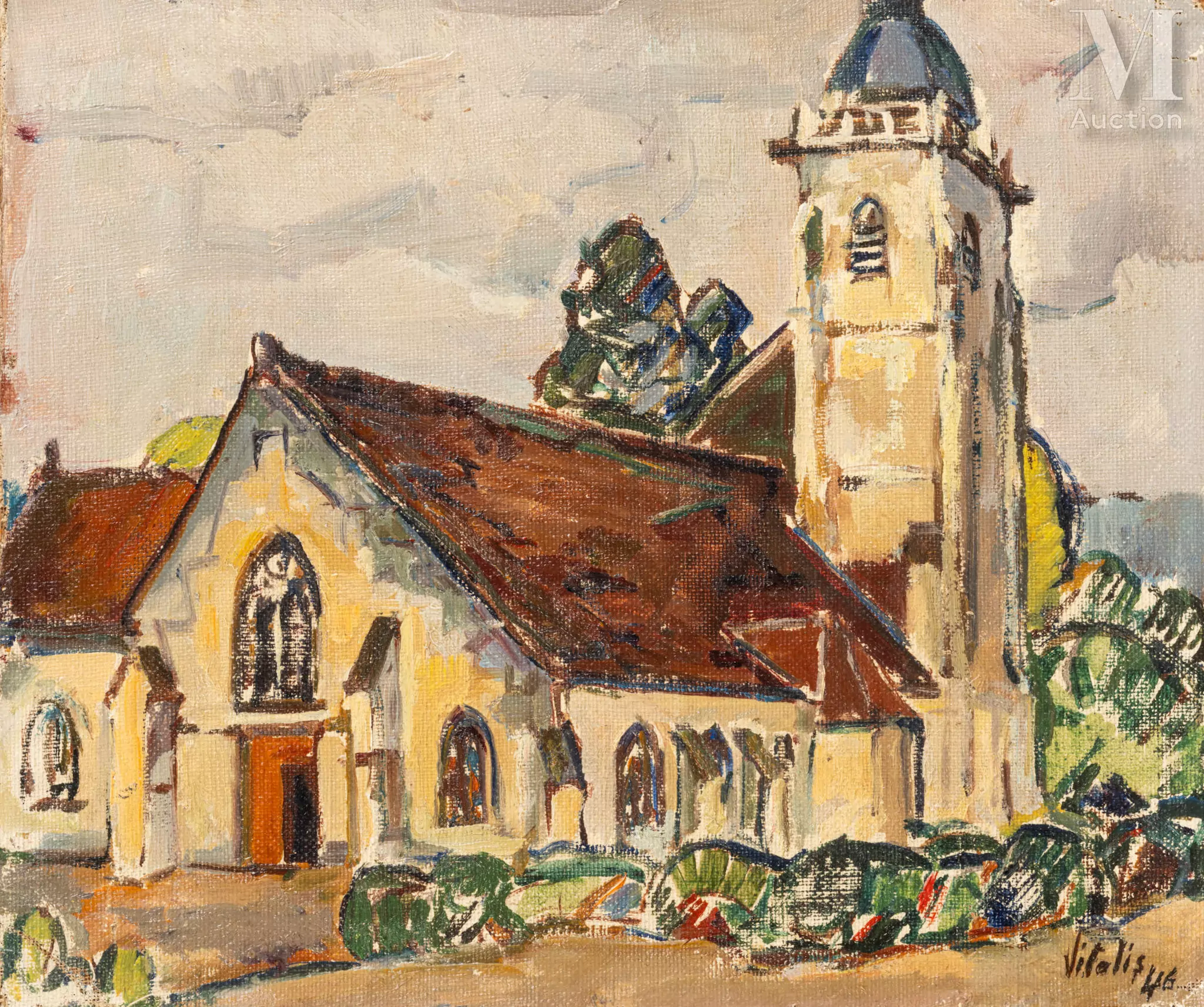 Macario VITALIS (Philippines 1898 - ? 1989) Eglise de Locquirec, Finistère