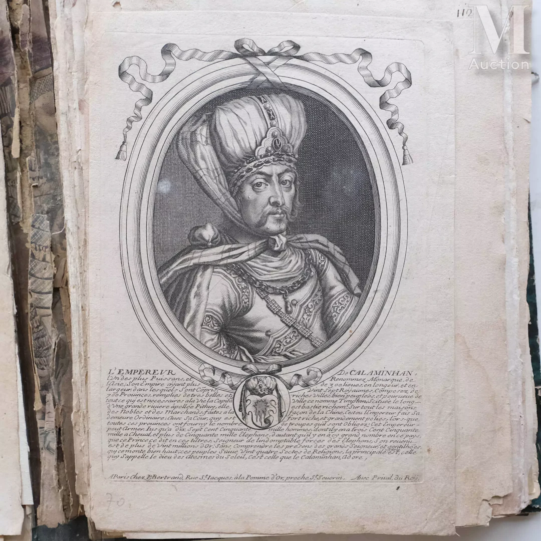 Ensemble de cent cinquante gravures : Souverains du Monde et Nobles
