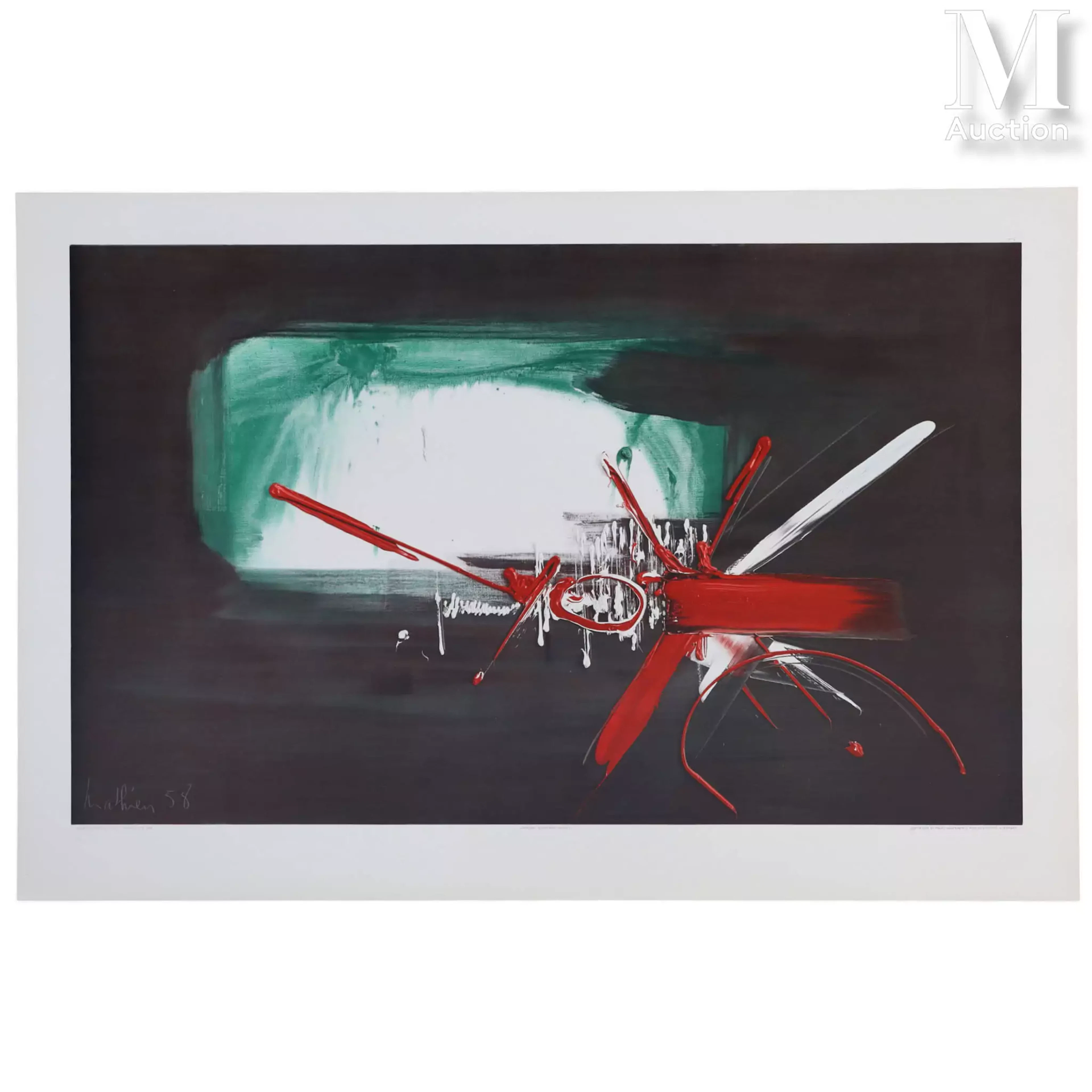 MATHIEU Georges (1921-2012) Lithographie "Composition 1958"