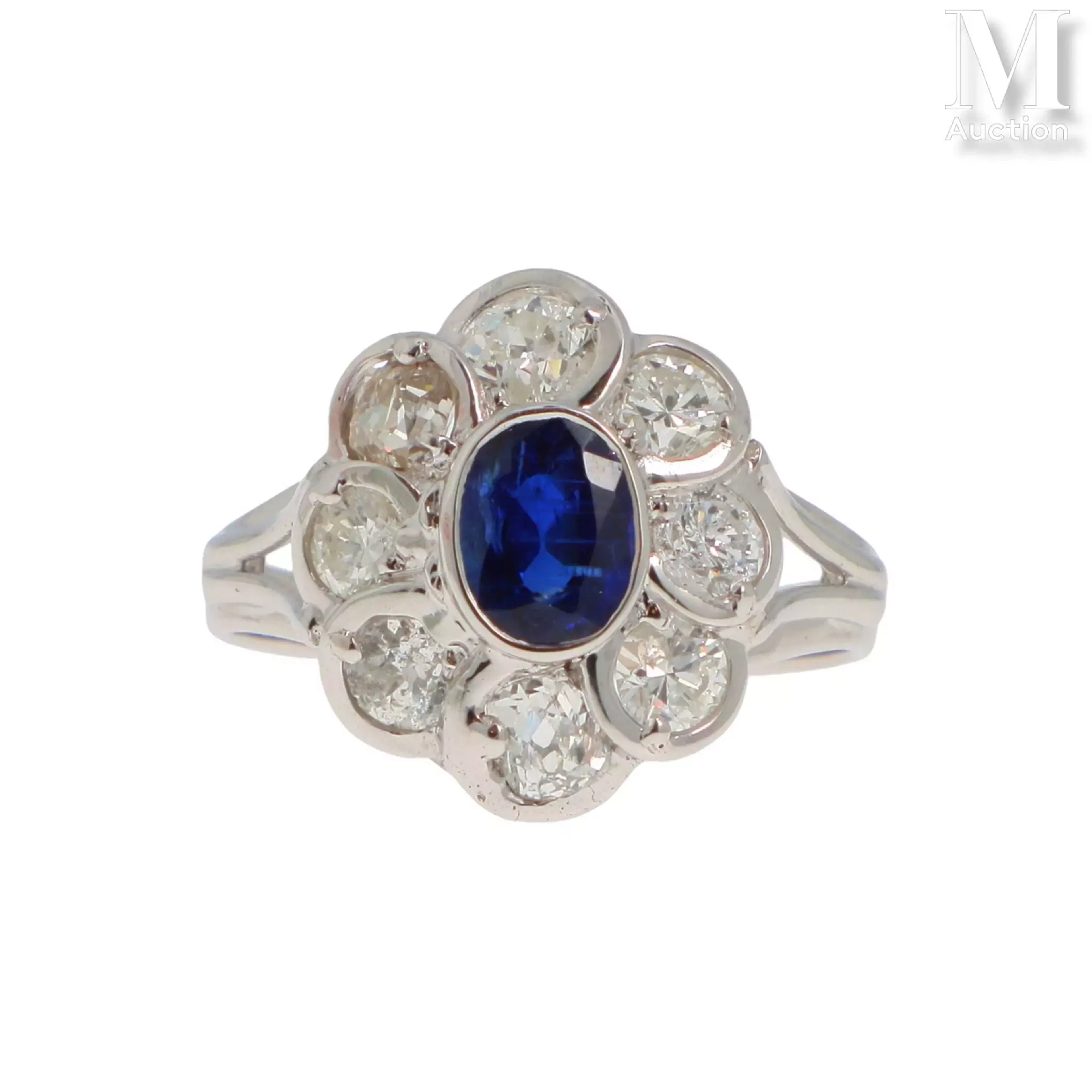 Bague marguerite saphir