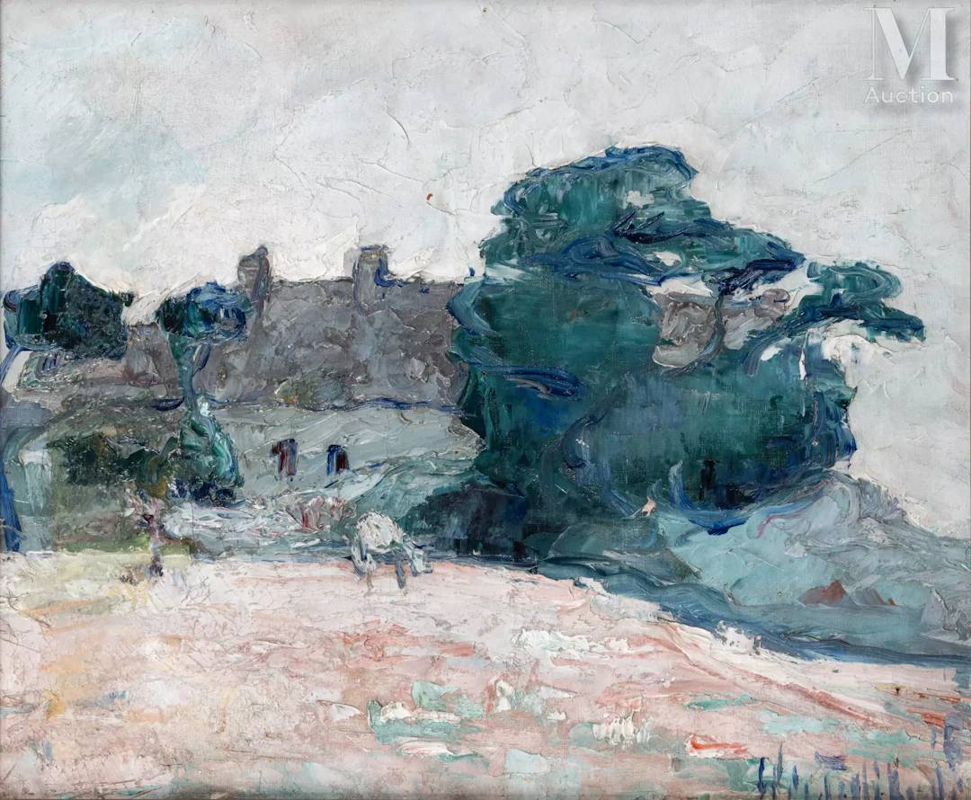 Wladimir de TERLIKOWSKI (Poraj 1873-Paris 1951) Une chaumière à Belz, Morbihan