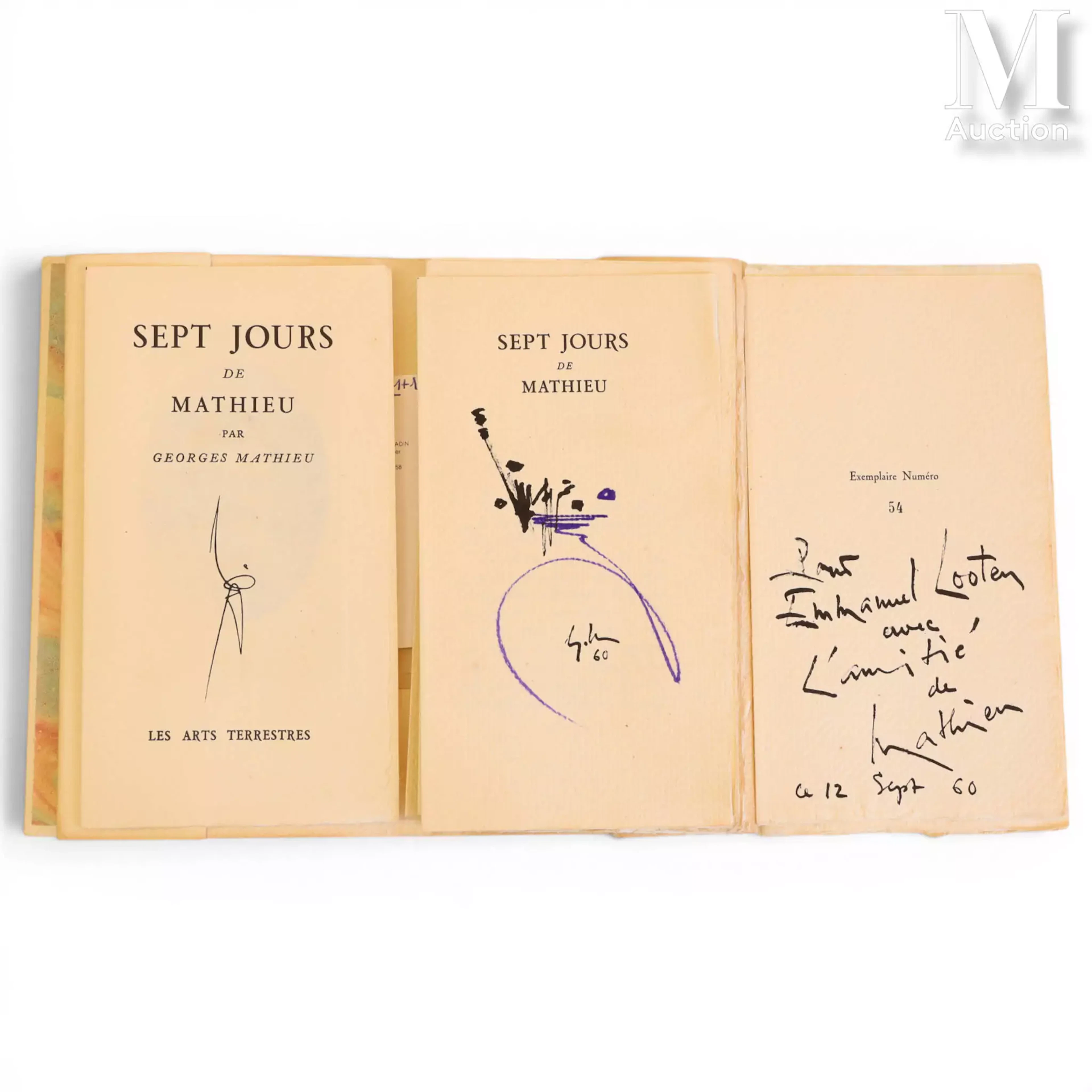 MATHIEU Georges (1921-2012) Œuvre "Sept jours de MATHIEU" "Sept jours