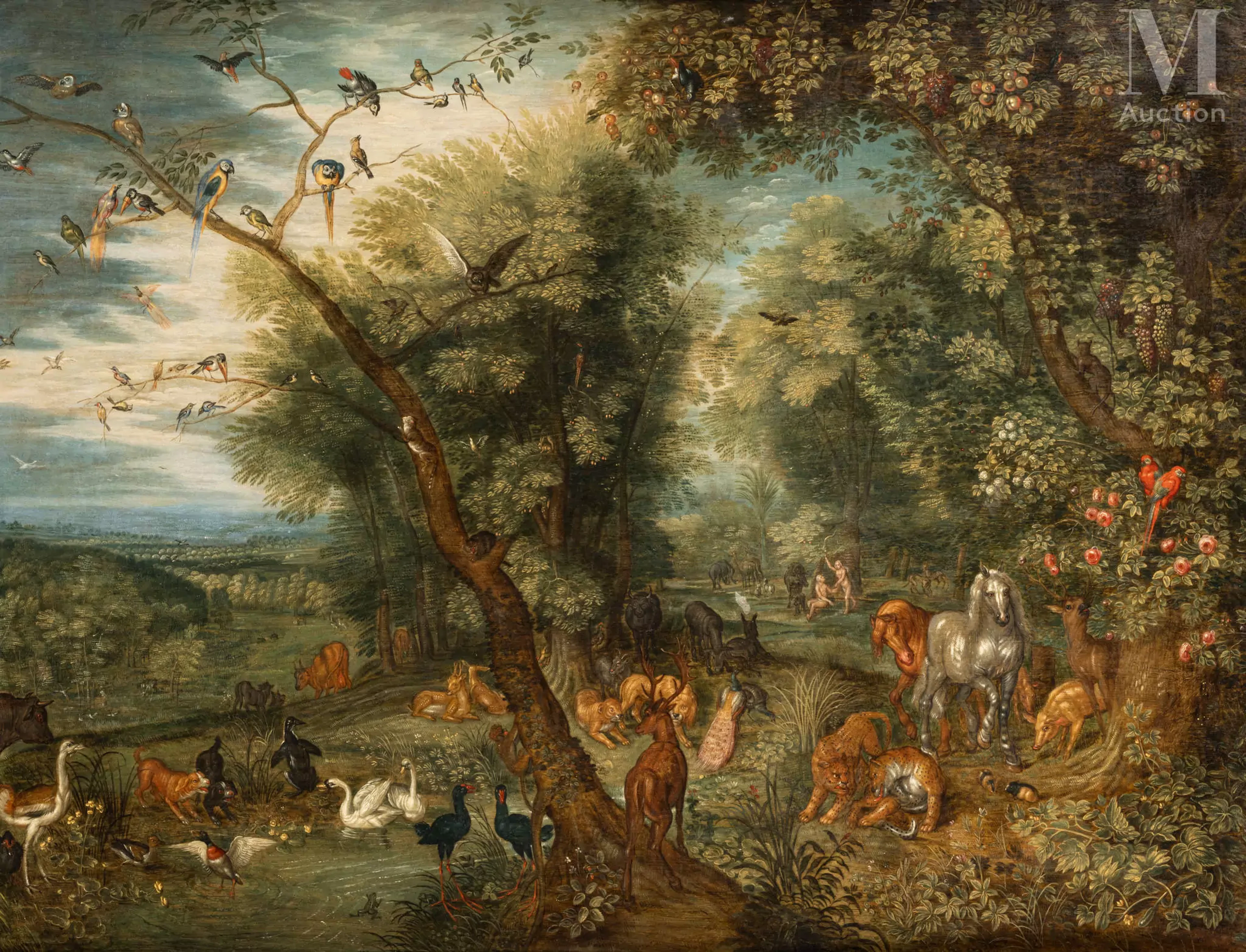 Ecole FLAMANDE du XIXe siècle, dans le goût de Jan BRUEGHEL Adam et