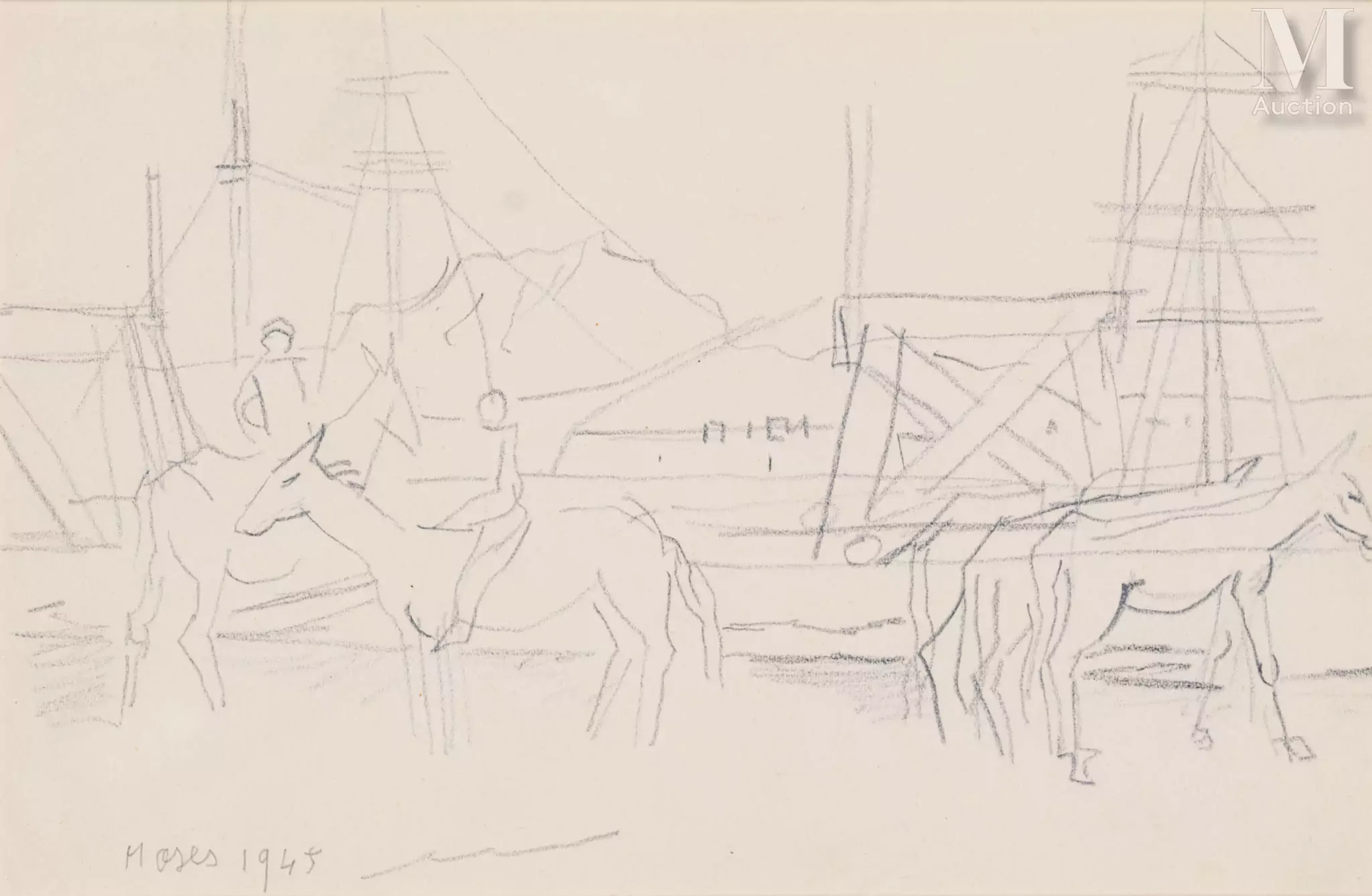 Moses LEVY (Tunis 1885 - Viareggio 1968) La Goulette, 1945