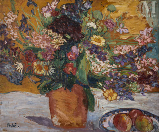 Jean Misceslas PESKE (Golta 1870 - Le Mans 1949) Vase de fleurs