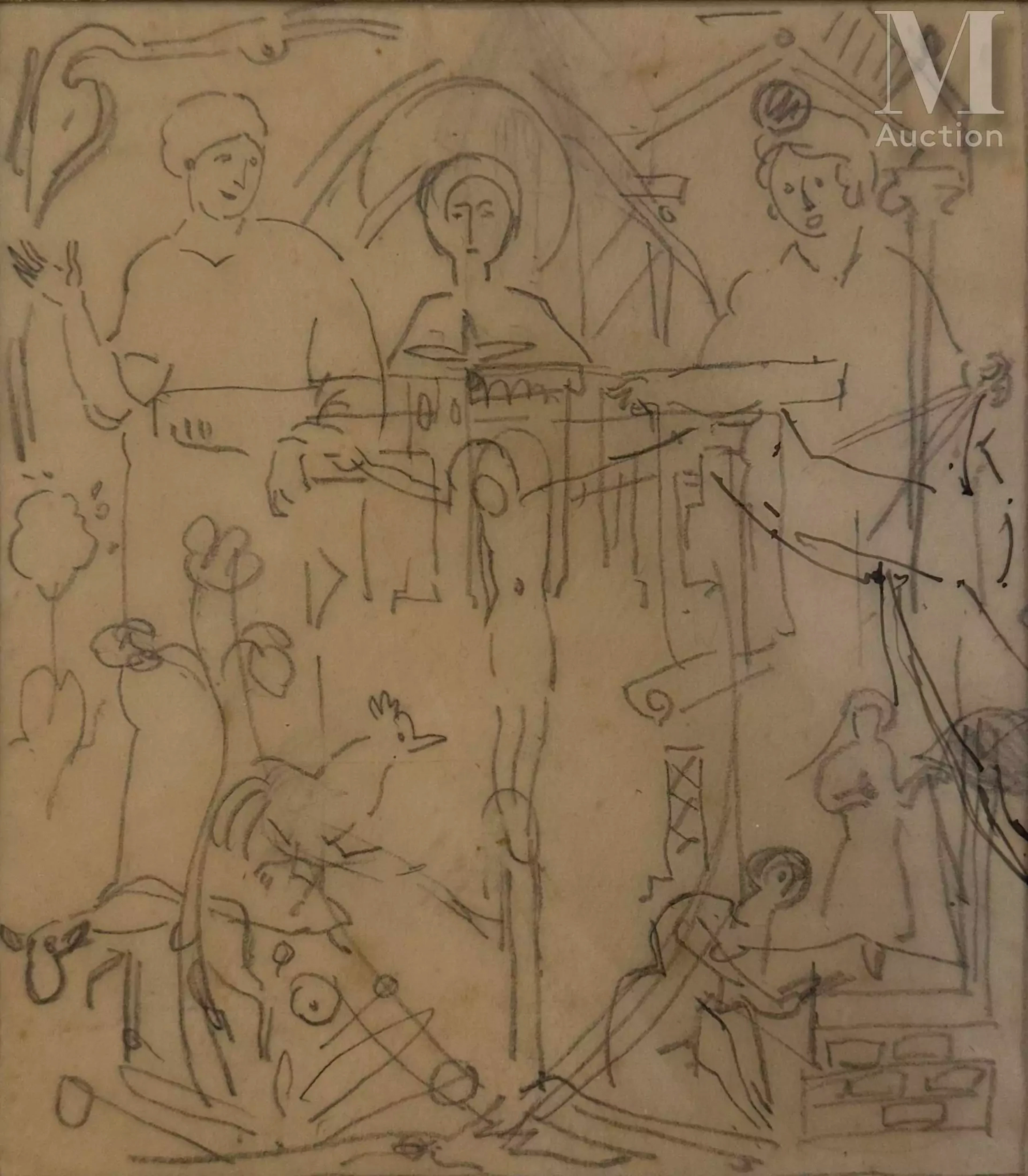 Albert GLEIZES (Paris 1881 - Avignon 1953) Compositions: Christ et personnages