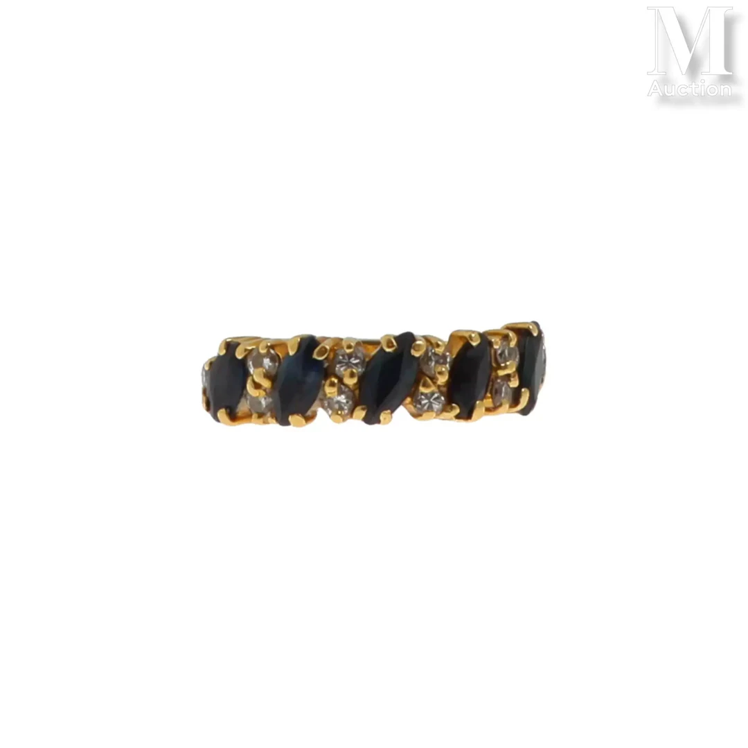 Bague saphirs diamants