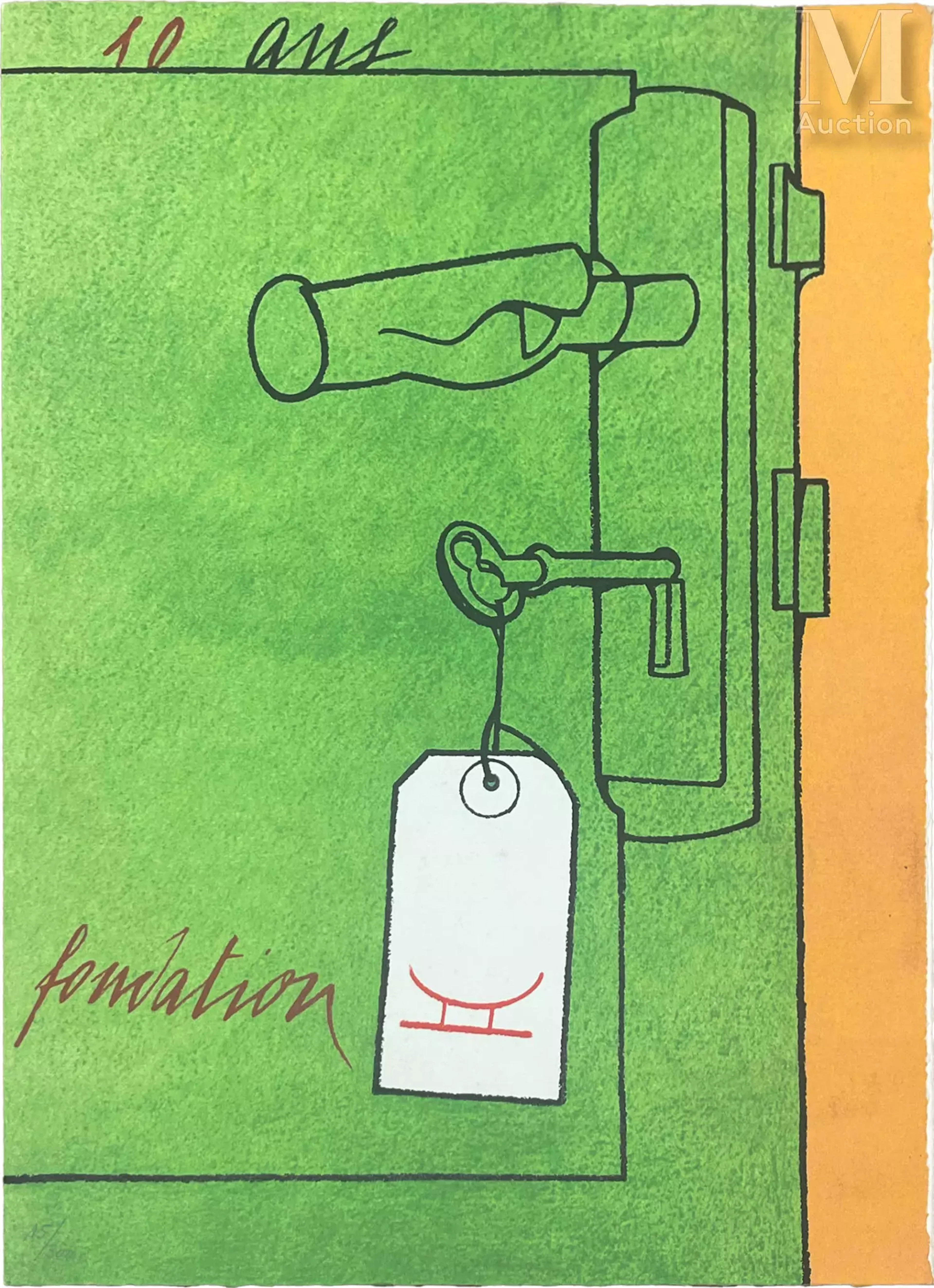 Valerio ADAMI (1935-) Menu pour les 10 ans de la Fondation Maeght