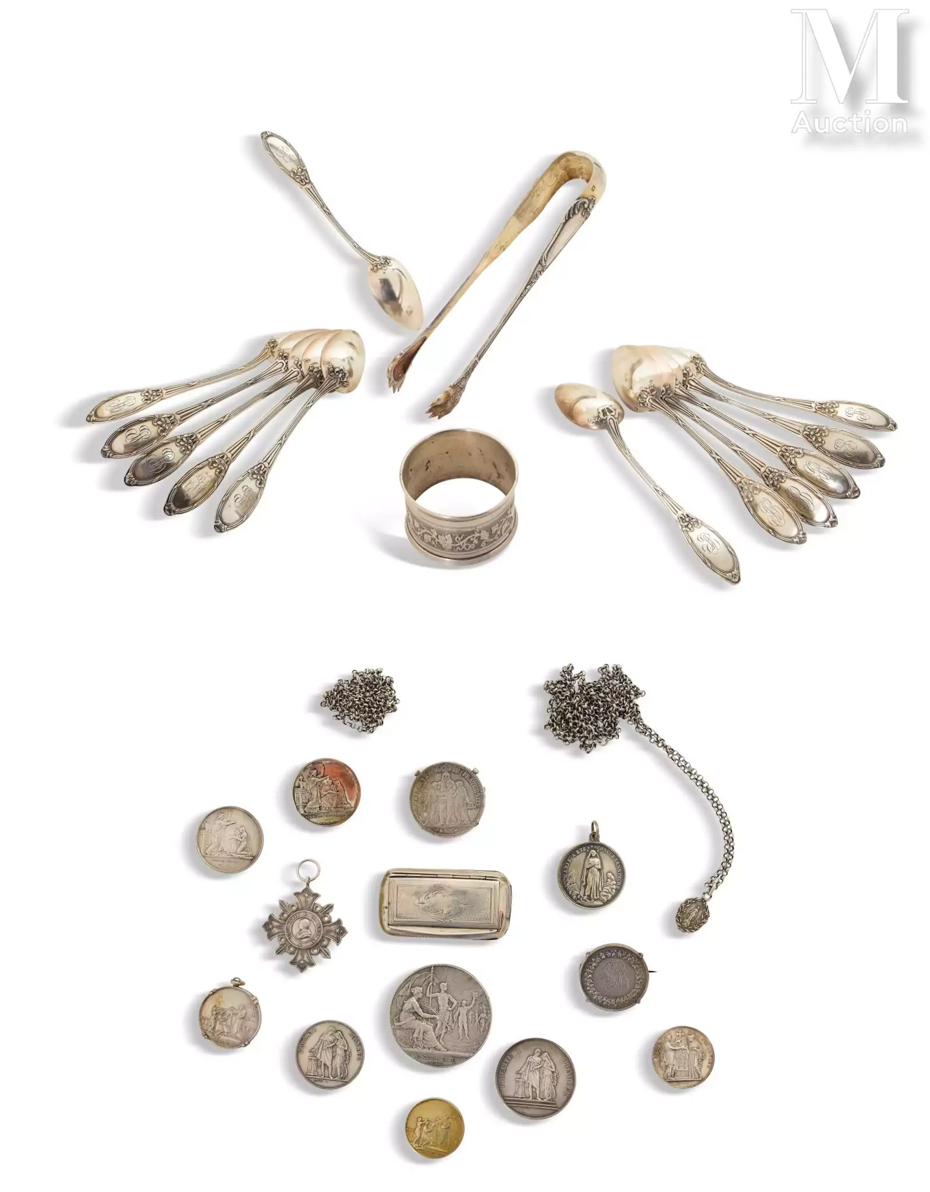 Lot en argent comprenant: