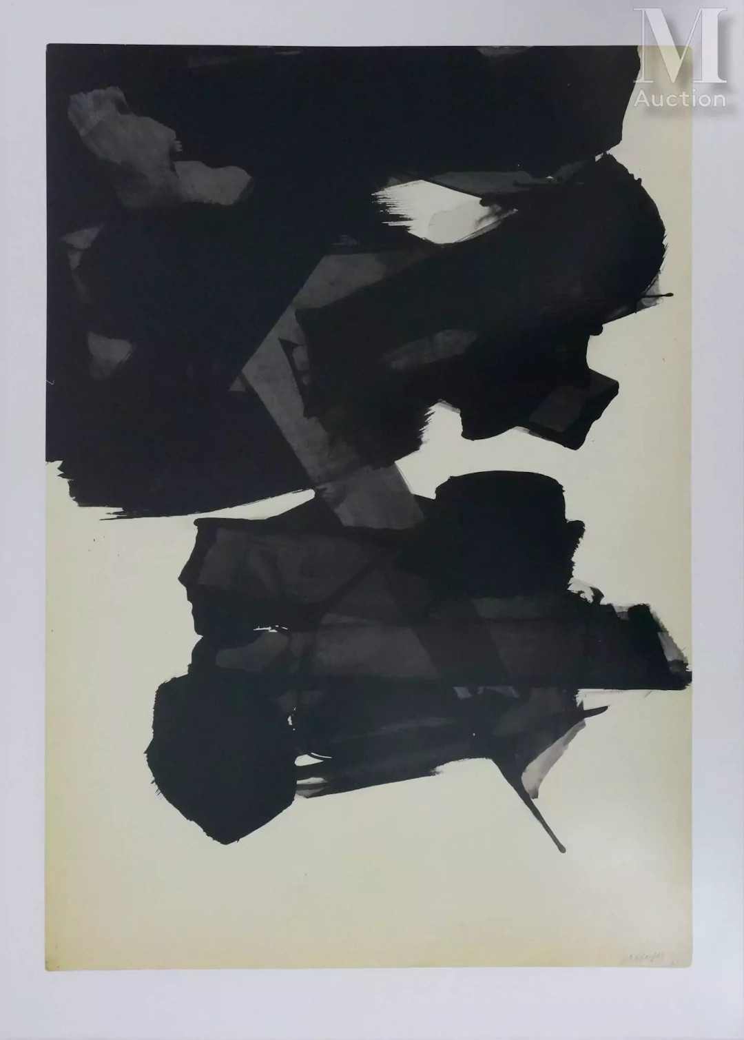SOULAGES Pierre Encre sur papier 1963