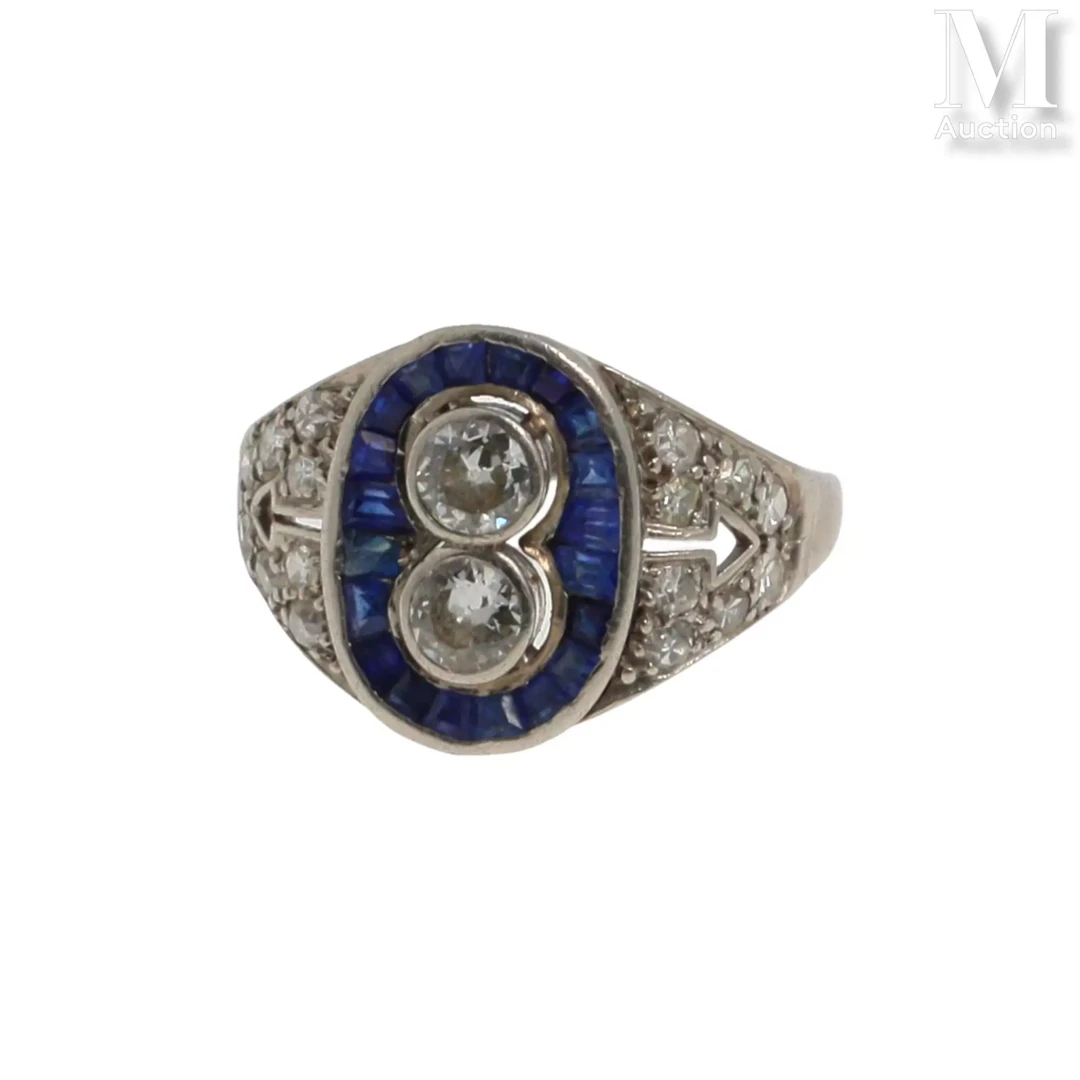 Bague saphirs diamants