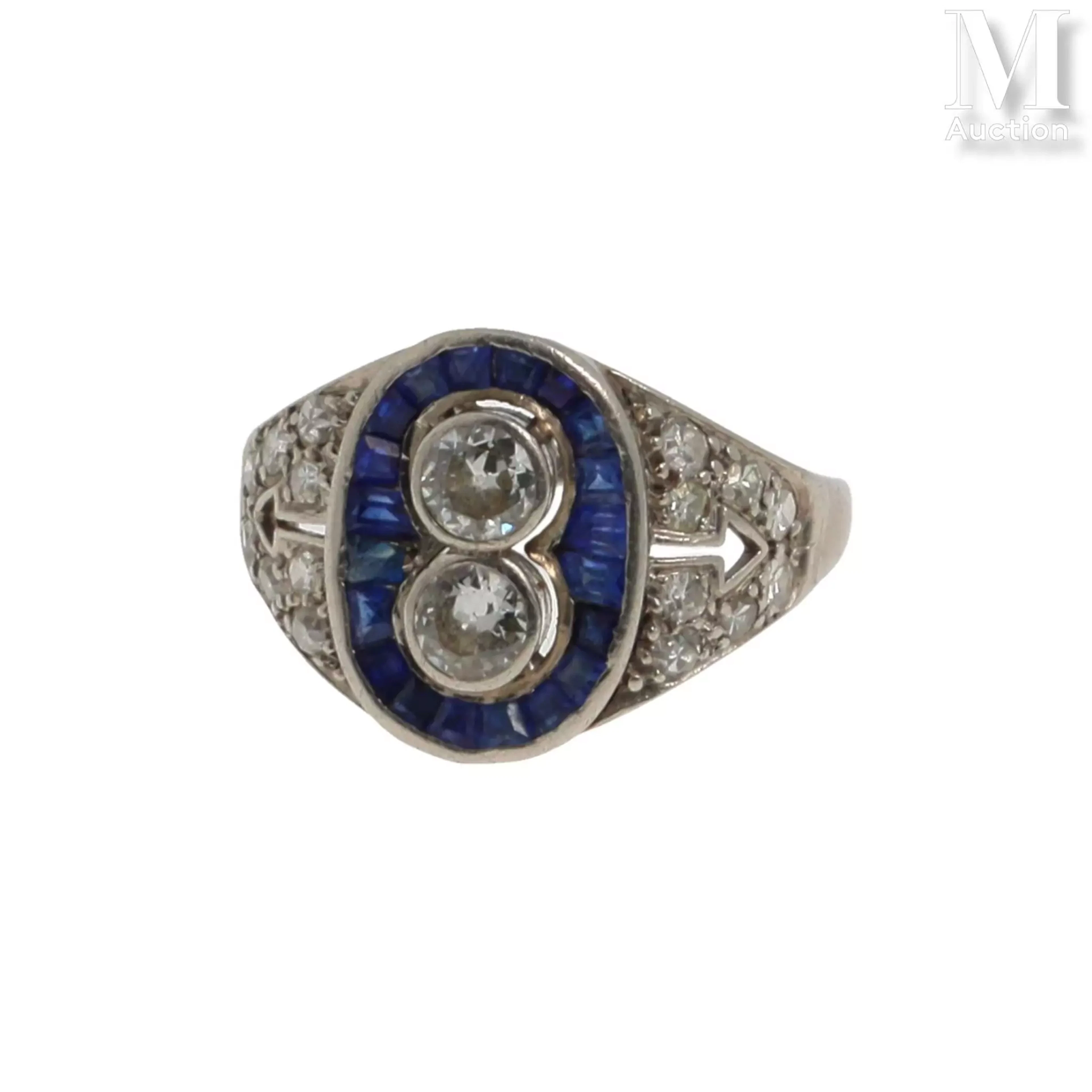 Bague saphirs diamants