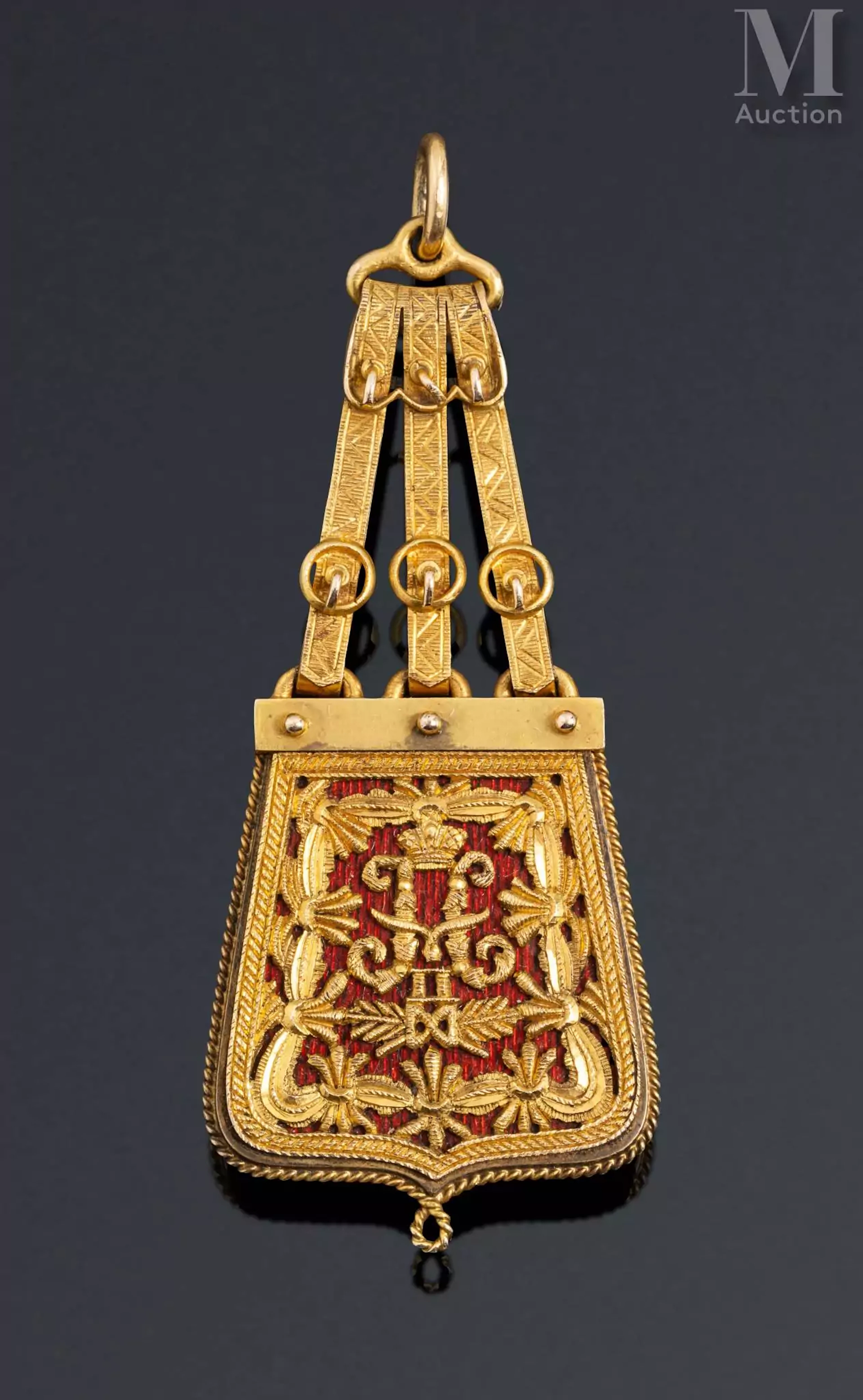 Jeton en forme de sabretache miniature des Hussards de Sa Majesté