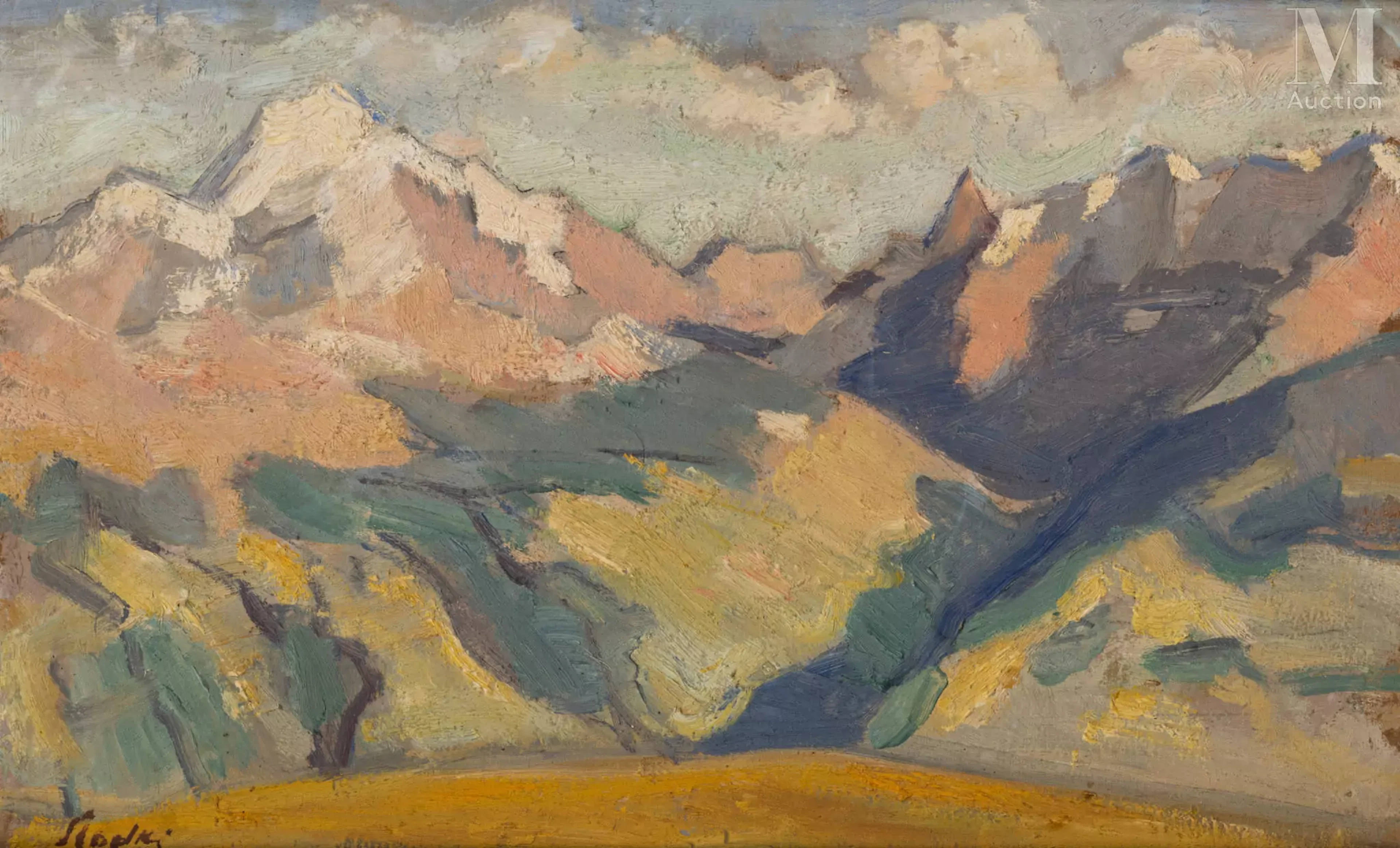 Marcel SLODKI (Lodz 1892 - Auschwitz 1943) Paysage de montagne