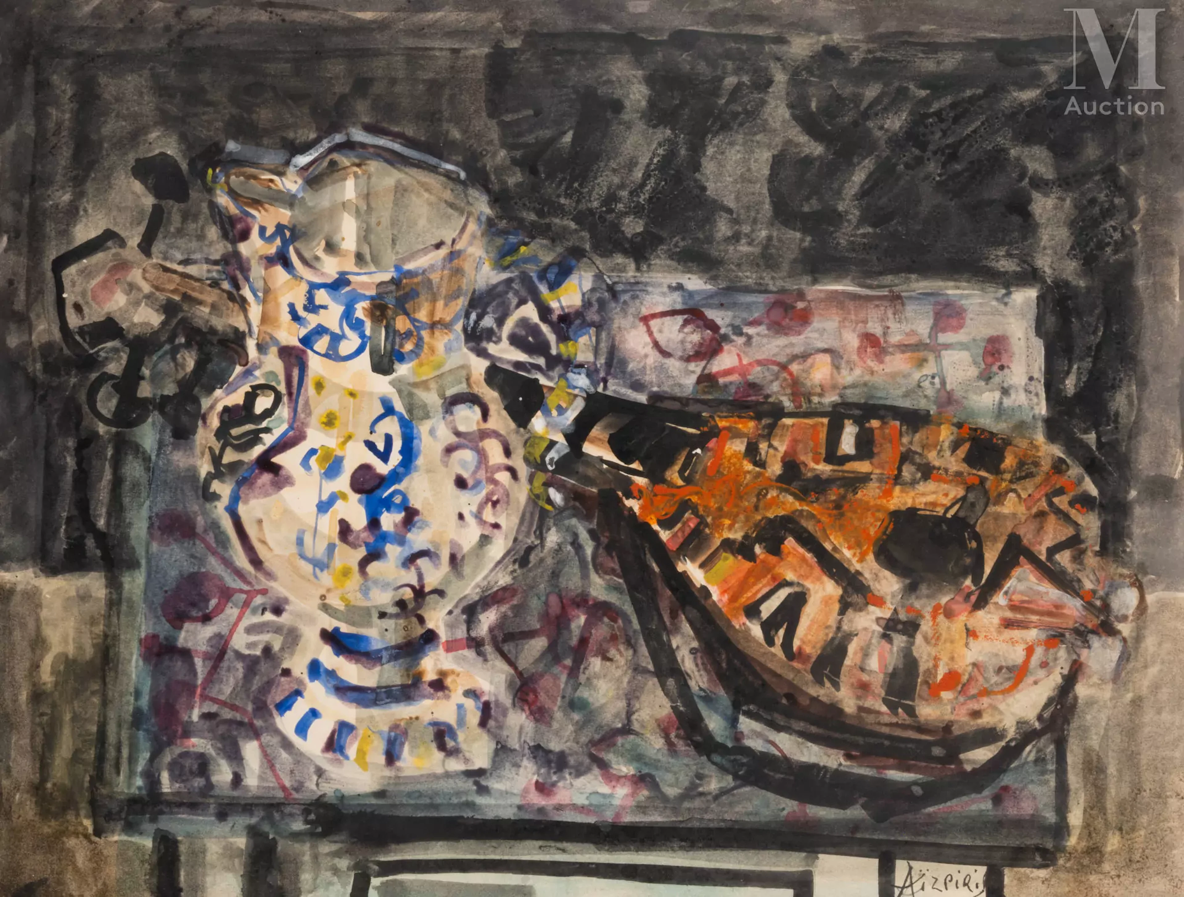 Paul AIZPIRI (Paris 1919-2016) Composition à la mandoline