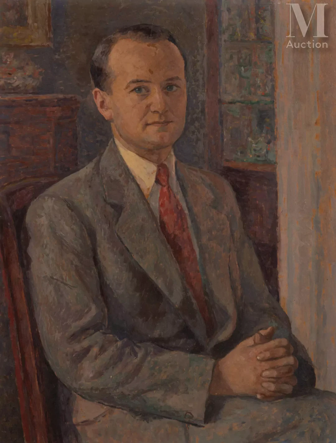 Maurice MENDJIZKY (Lodz 1890 - Saint-Paul-de-Vence 1951) Portrait d'homme