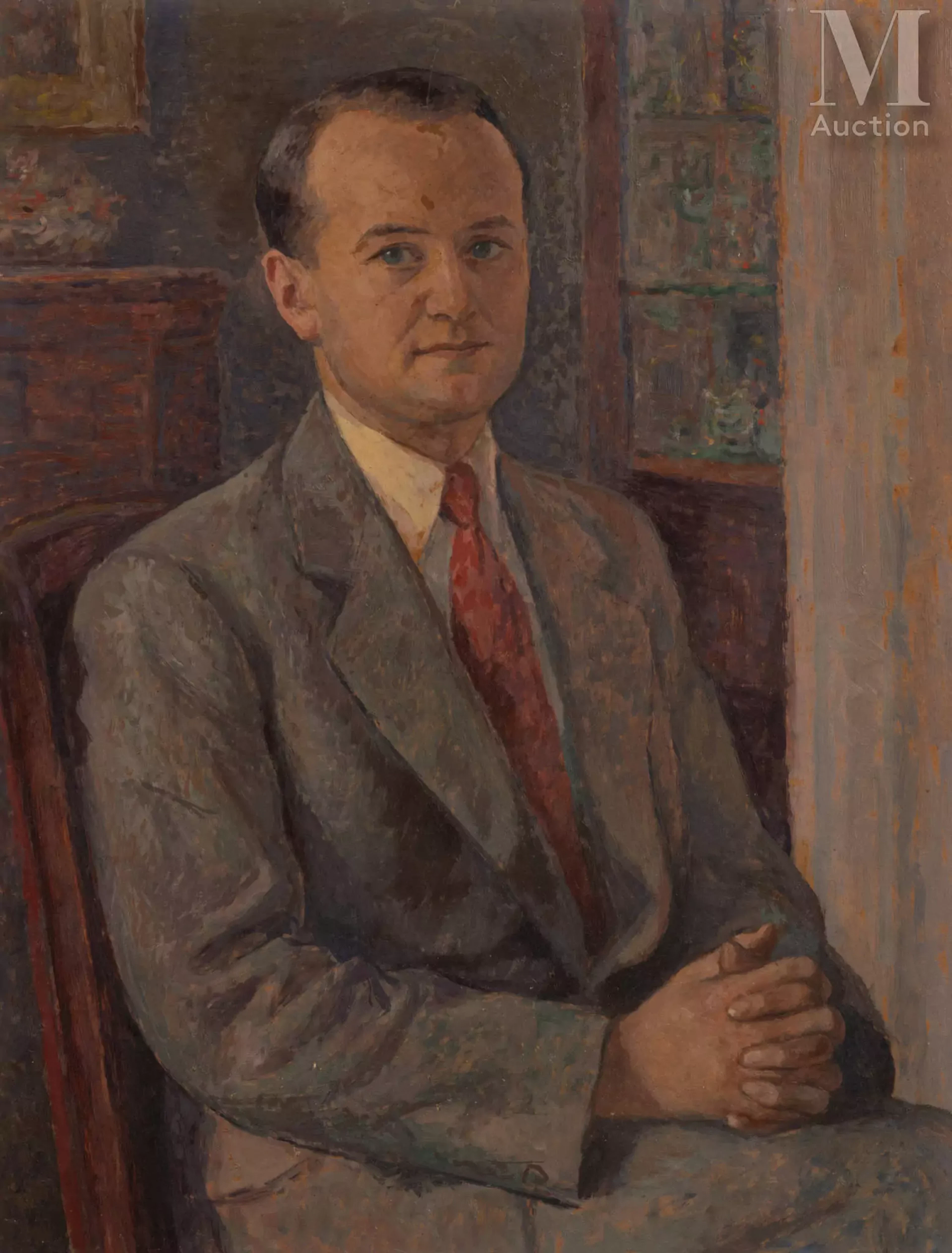 Maurice MENDJIZKY (Lodz 1890 - Saint-Paul-de-Vence 1951) Portrait d'homme