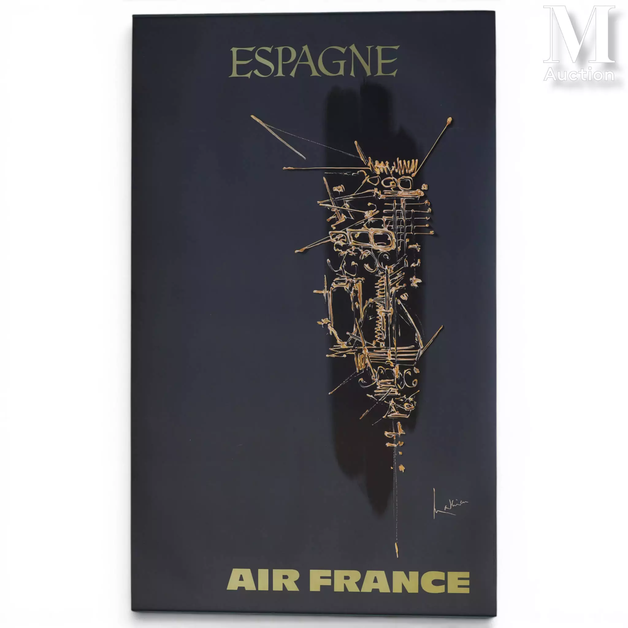 MATHIEU Georges (1921-2012) Affiche en couleur AIR FRANCE "ESPAGNE"