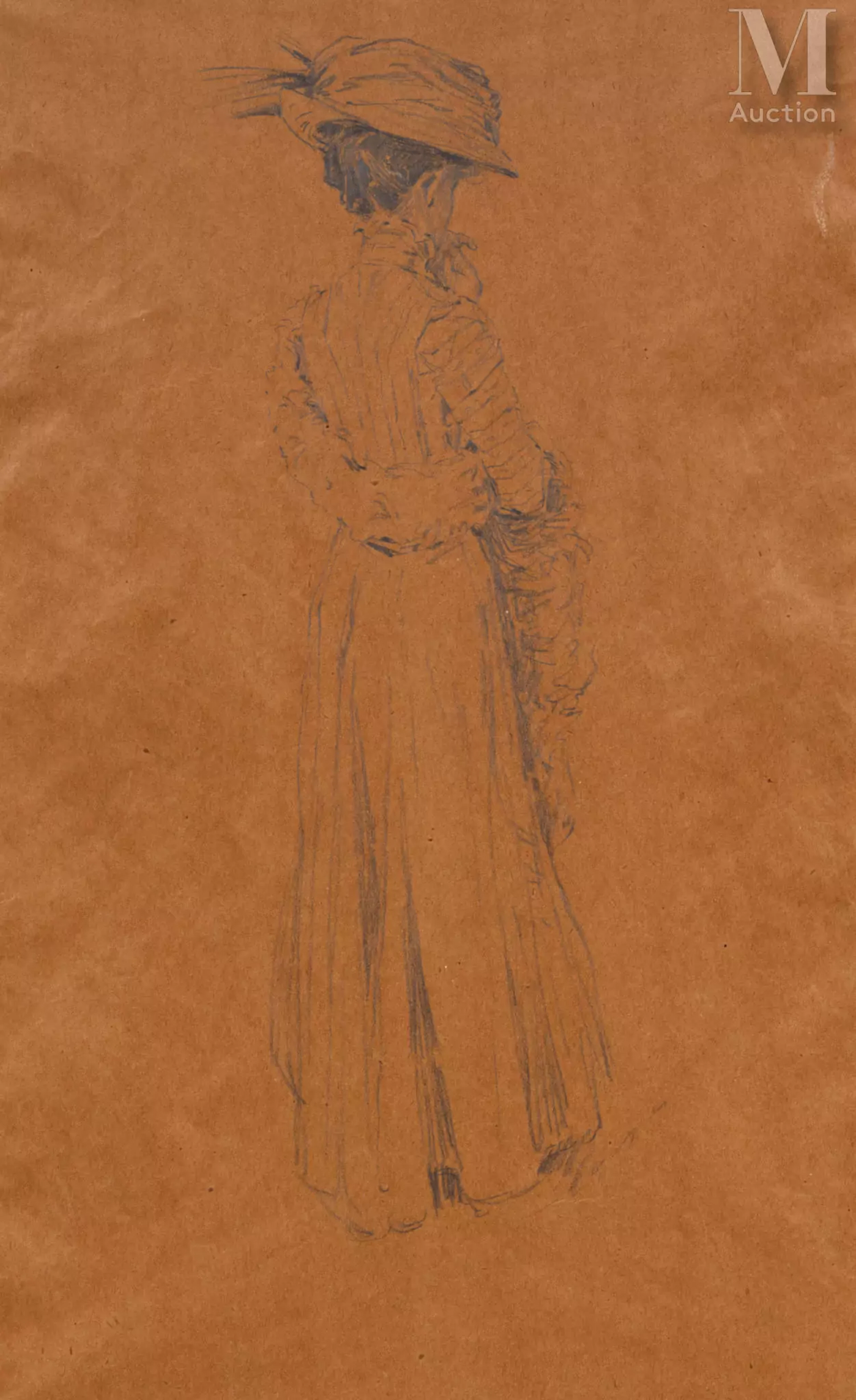Attribué à Raphael KIRCHNER (1876 - 1917) Portrait de femme de dos