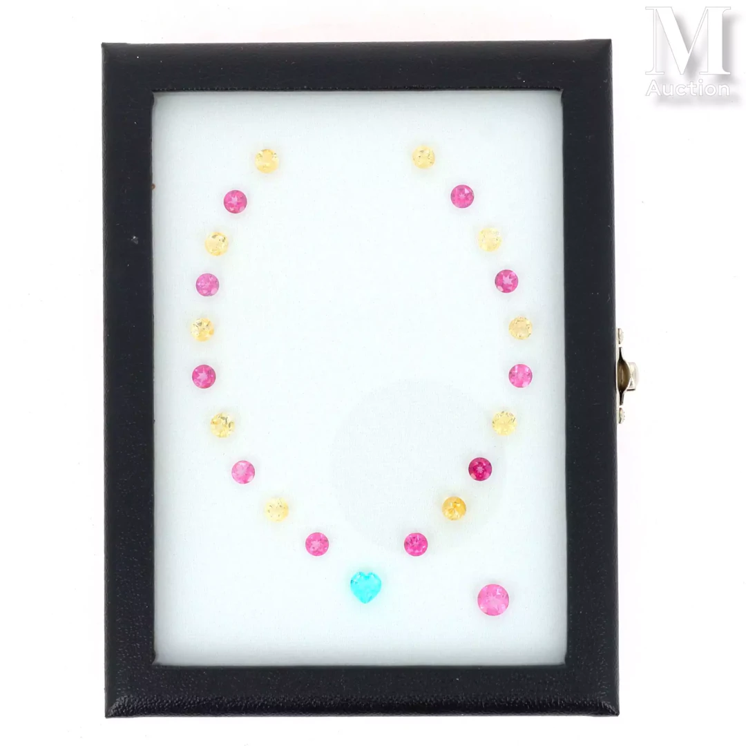 Arrangement de pierres de couleurs