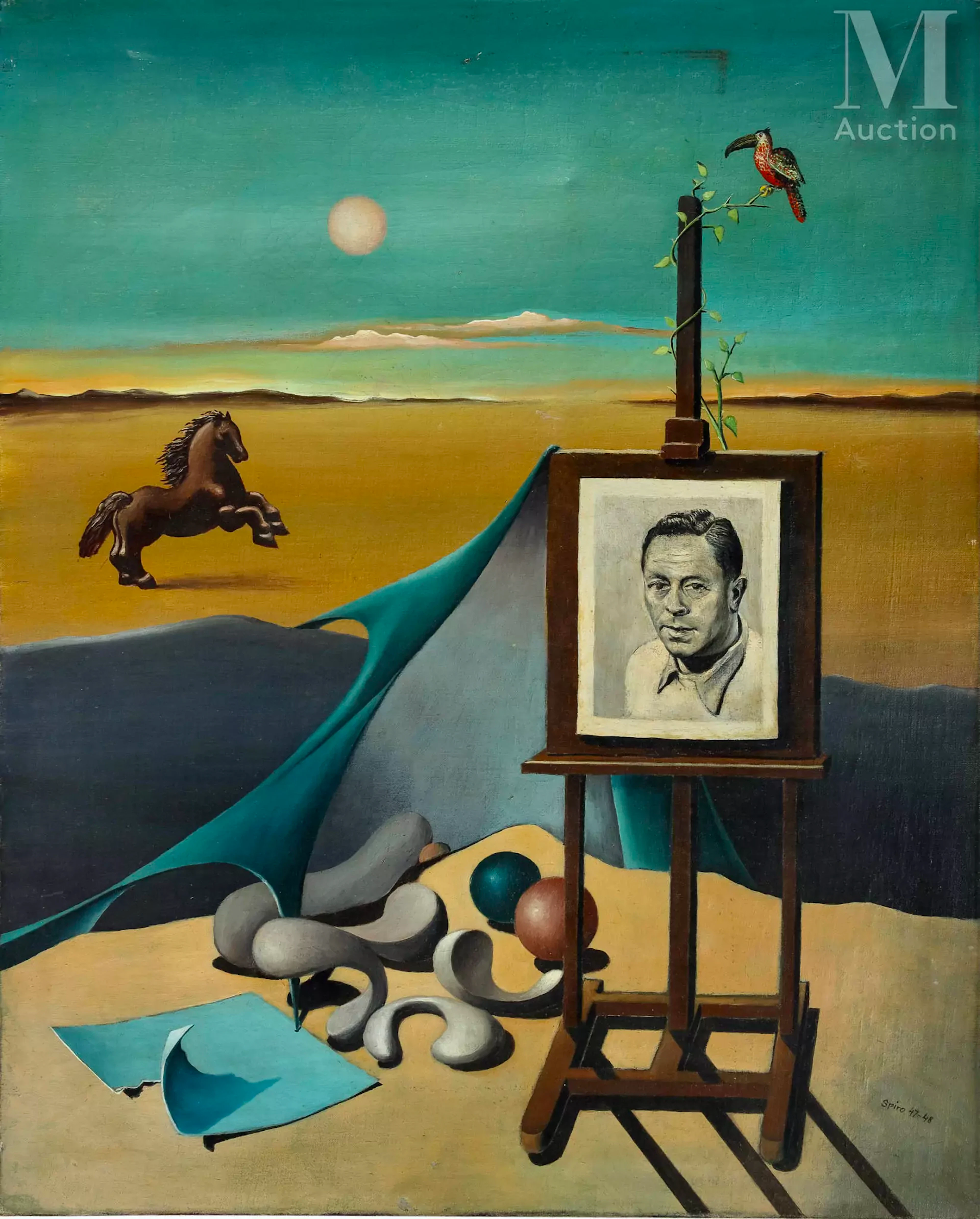 Georges SPIRO (1909-1999) Paysage surréaliste - Hommage à Salvador Dali