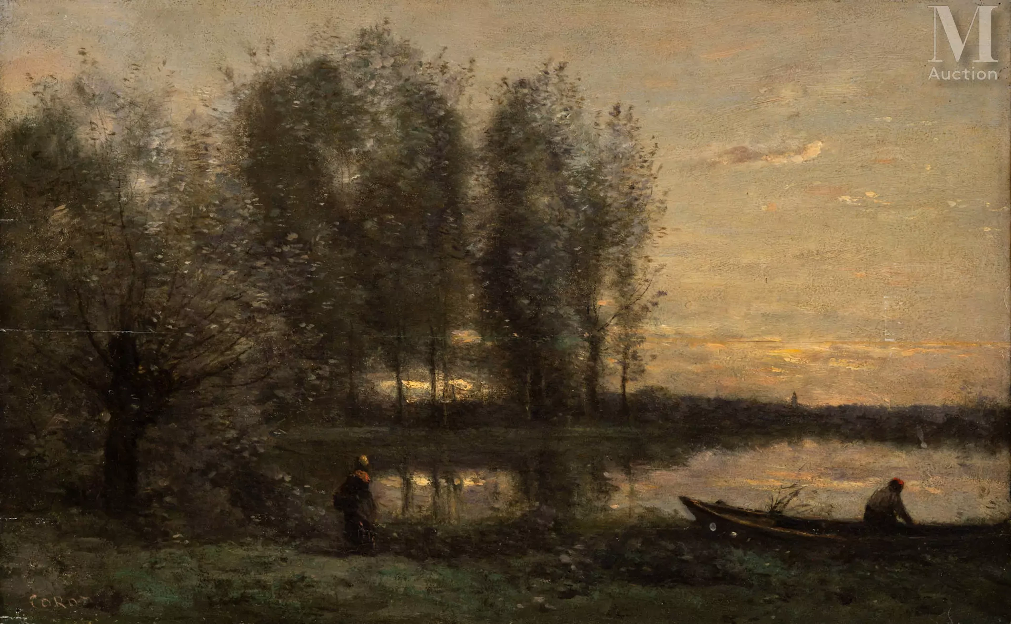 Ecole FRANCAISE du XIX ème siècle dans le goût de Camille Corot Paysage