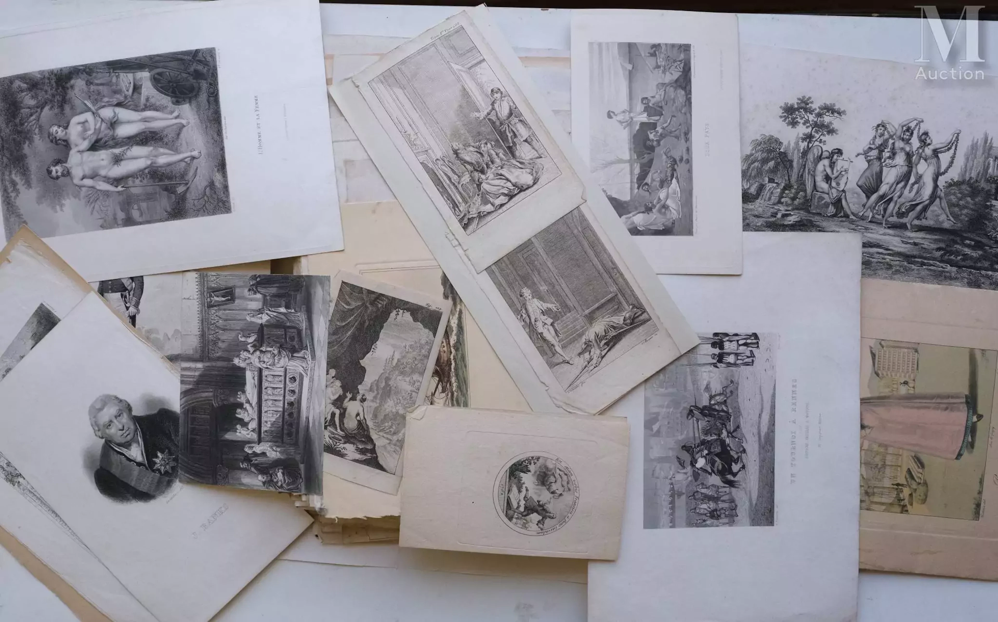 Ensemble d'environ cent cinquante gravures des 18 et 19ème siècles