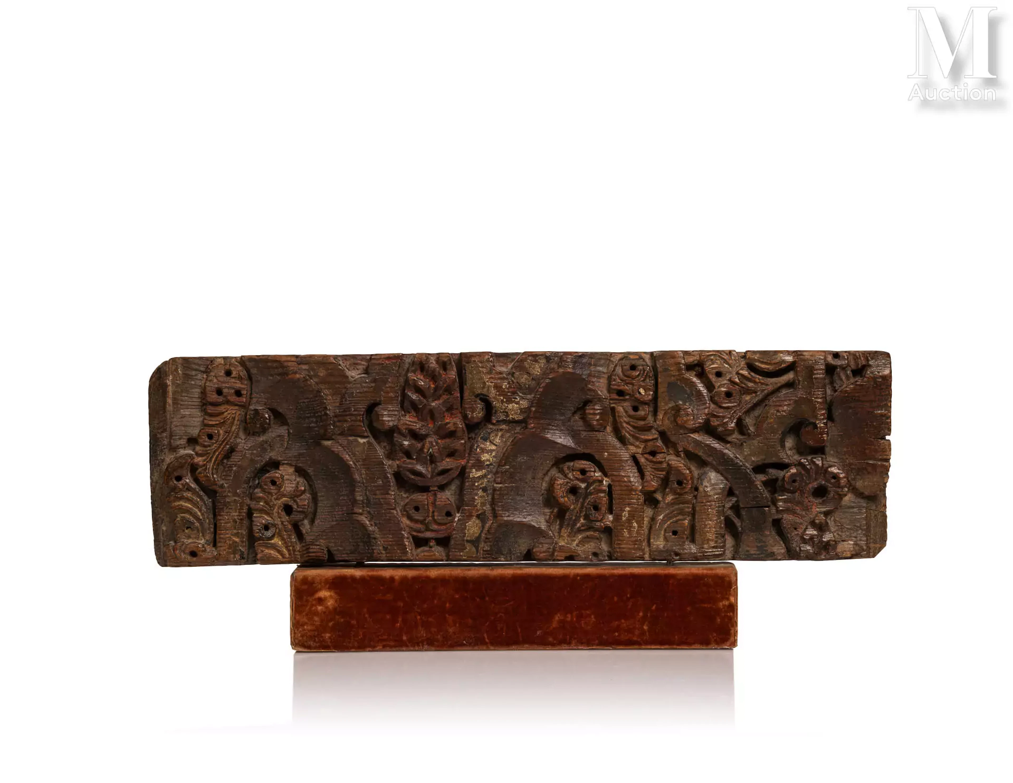 Fragment de frise en bois sculpté Maroc, probablement époque mérinide