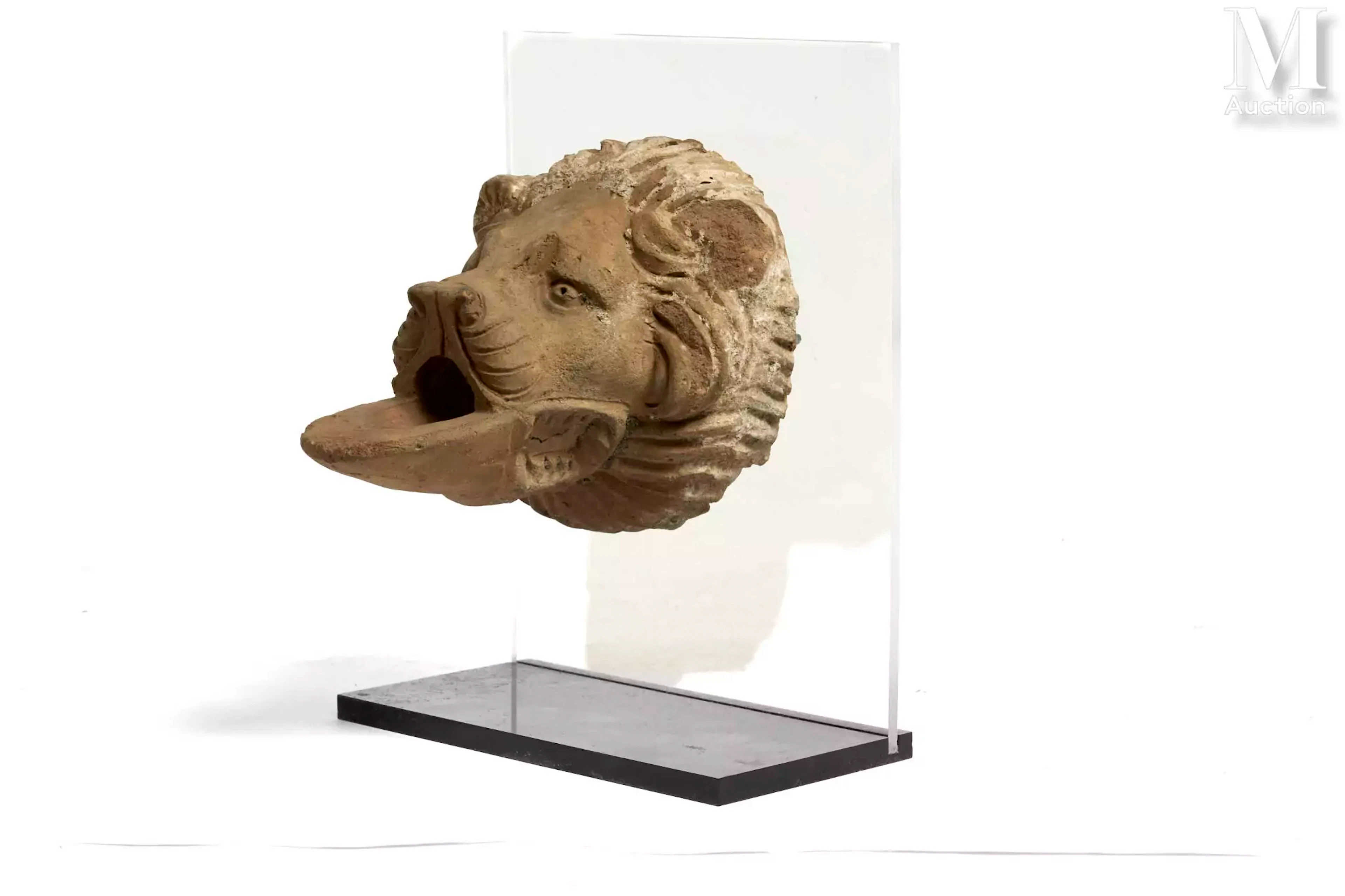 Bouche de gouttière en forme de tête de lion