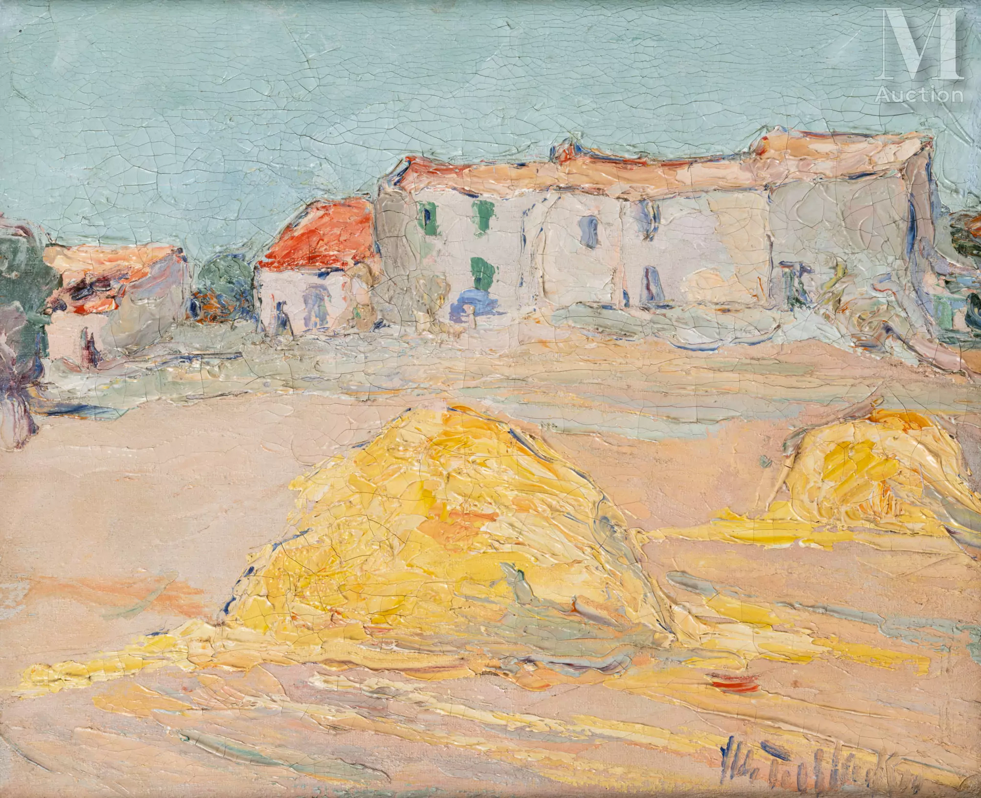 Wladimir de TERLIKOWSKI (Poraj 1873-Paris 1951) Paysage aux meules