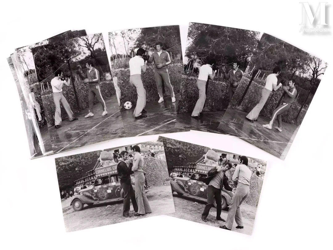 Jean-Paul BELMONDO et René CHATEAU Séance d'entraînement de boxe, c. 1970