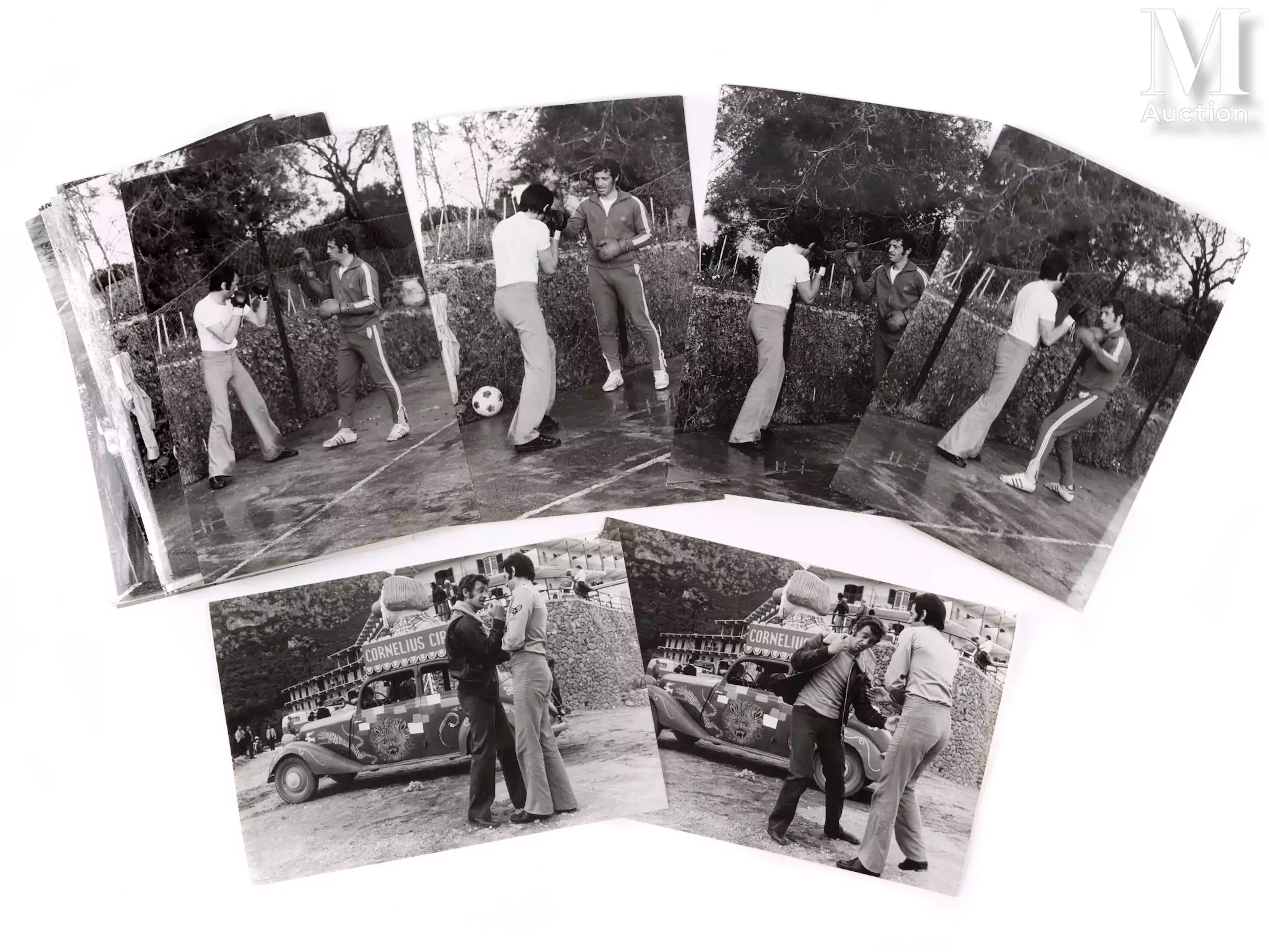 Jean-Paul BELMONDO et René CHATEAU Séance d'entraînement de boxe, c. 1970