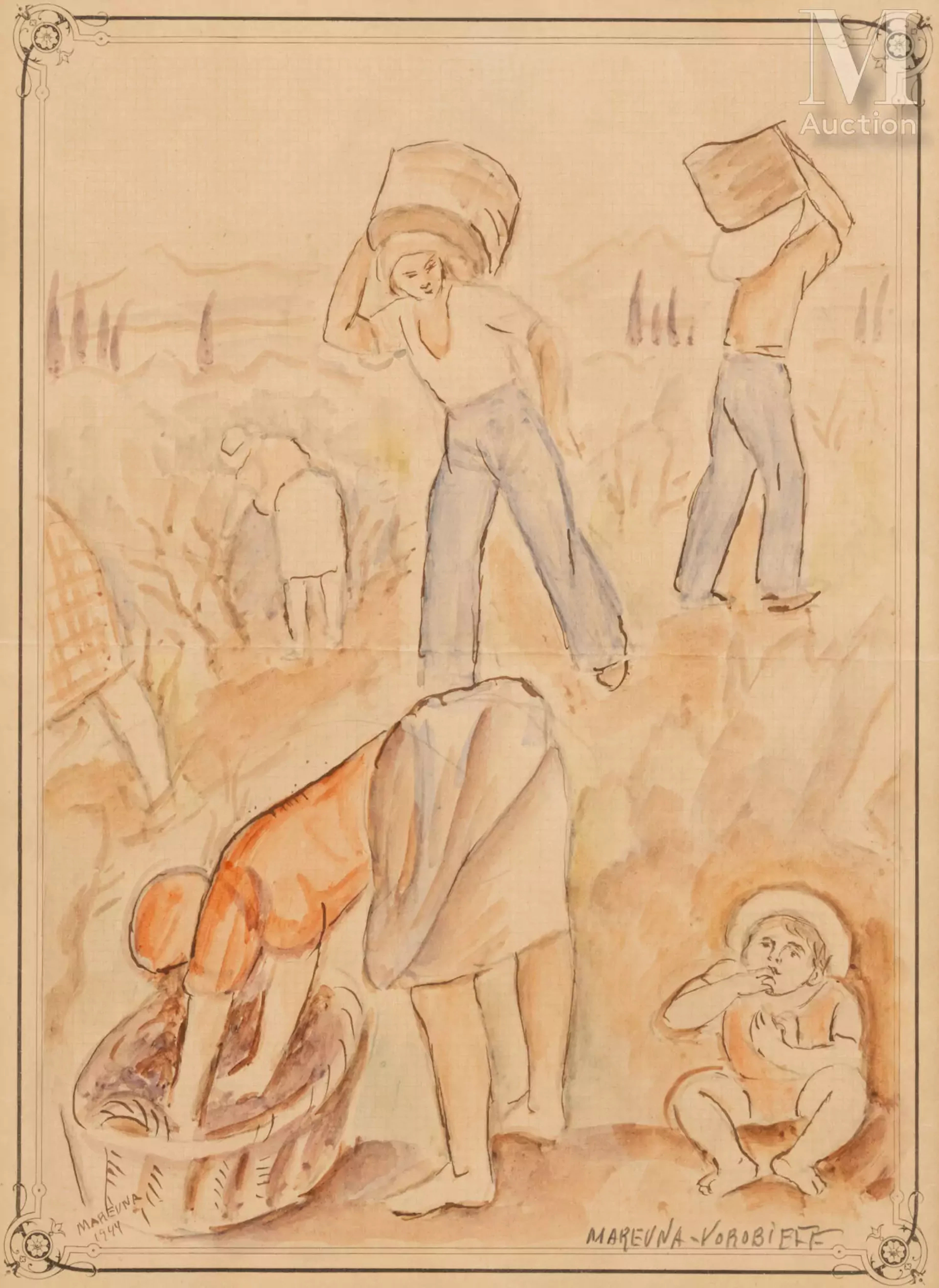 Marie VOROBIEFF MAREVNA (Tcheboksary 1892-Londres 1984) Les vendanges