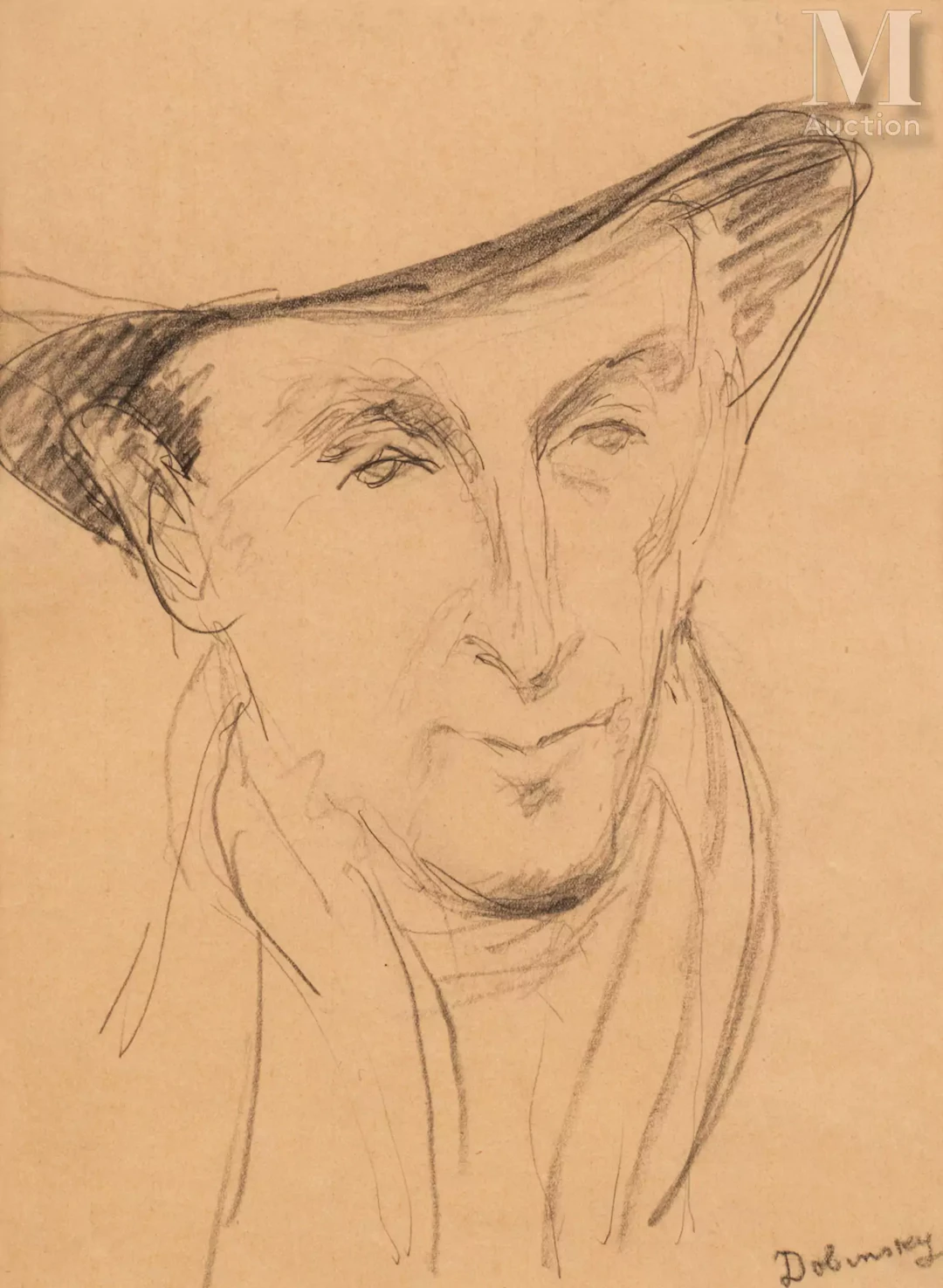 Isaac DOBRINSKY (Makaroff 1891 - Paris 1973) Portrait présumé de Marcel Duchamp