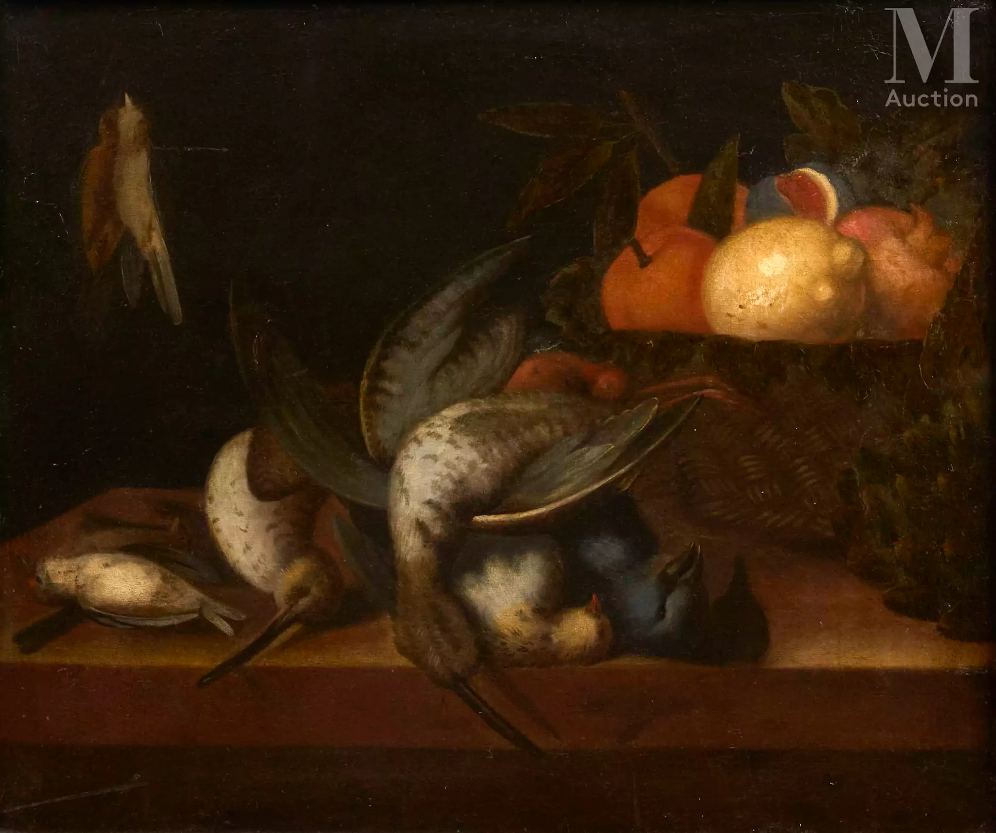 Pierre DUPUIS (1610-1682), attribué à Nature morte aux oiseaux et aux fruits