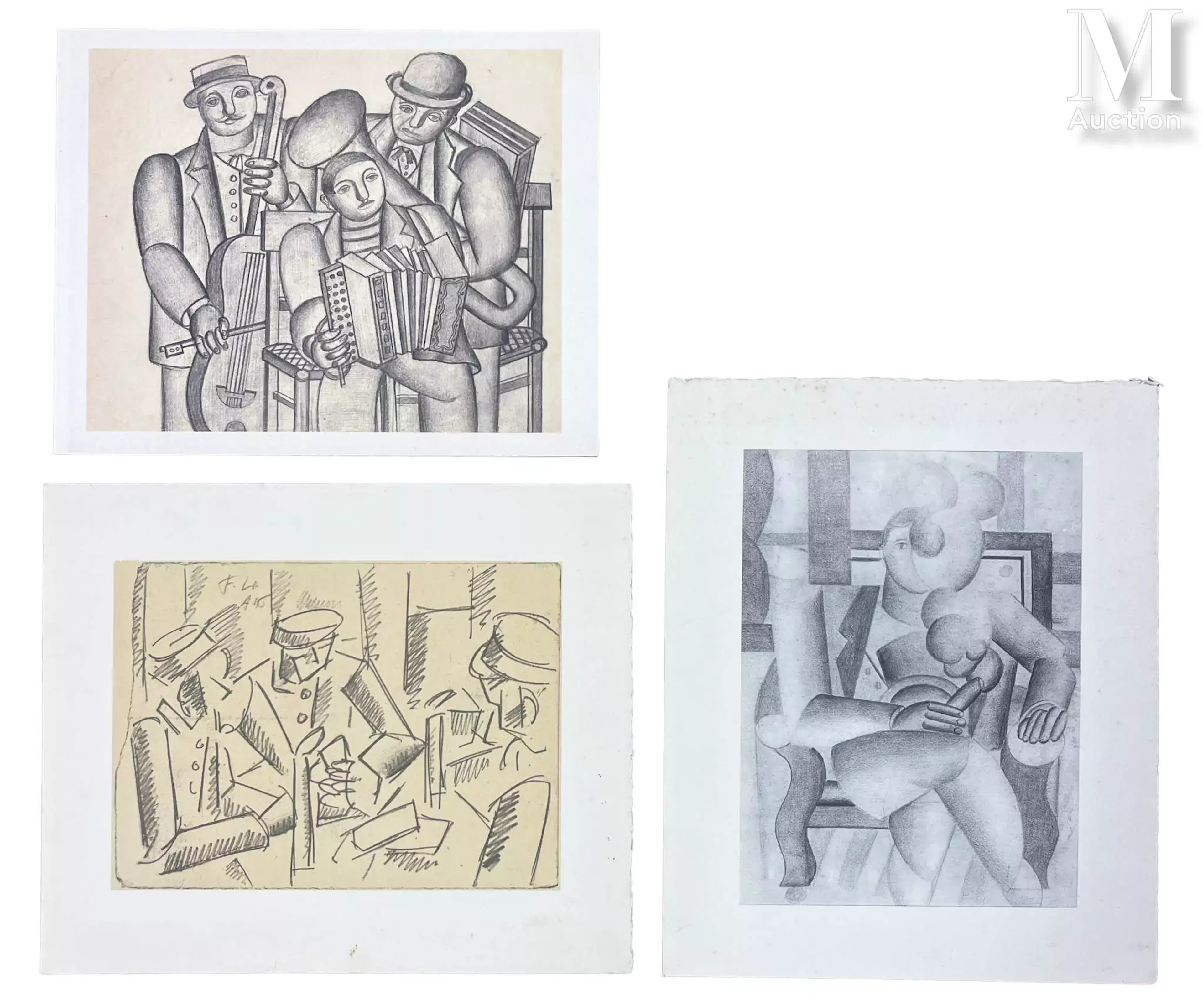 Fernand LÉGER (1881-1955) (d’après) Trois Cartons de vœux