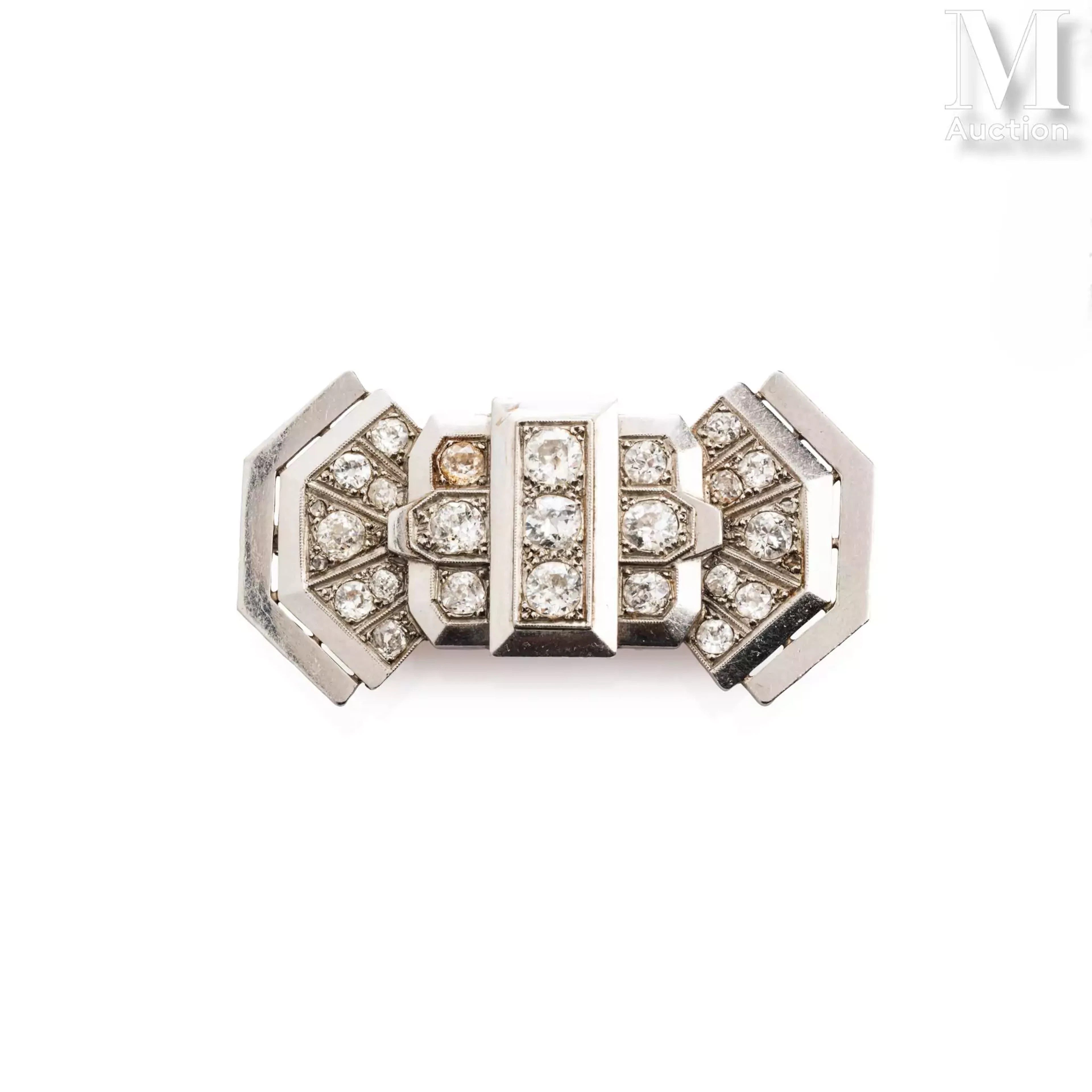 Broche plaque diamants
