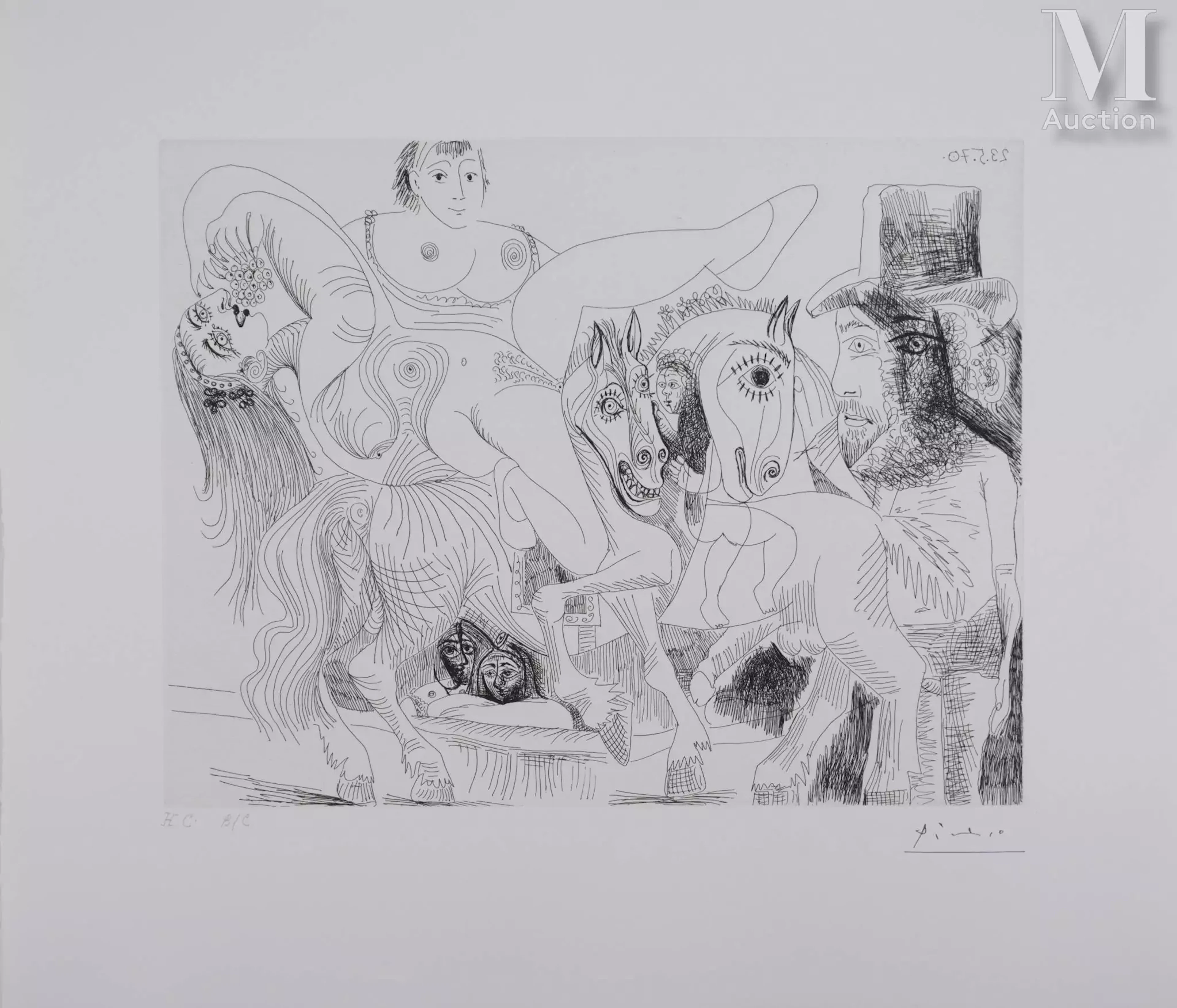 PICASSO Pablo Les 156, Cirque, L’Écuyère au raisin (planche 54), 1978