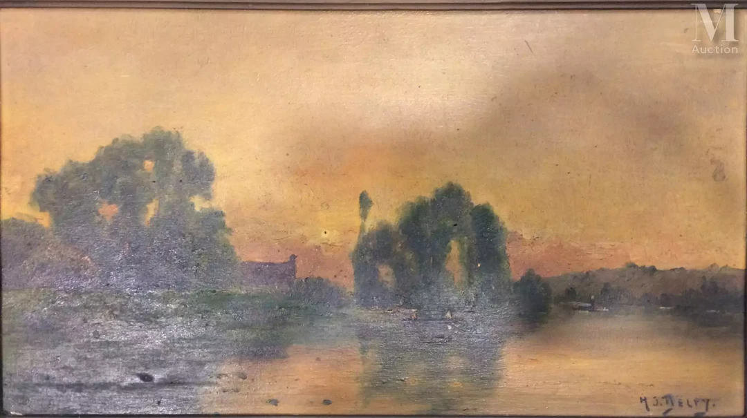 Hippolyte Jacques DELPY (Bois le Roi 1877- Paris 1957) Bord de rivière