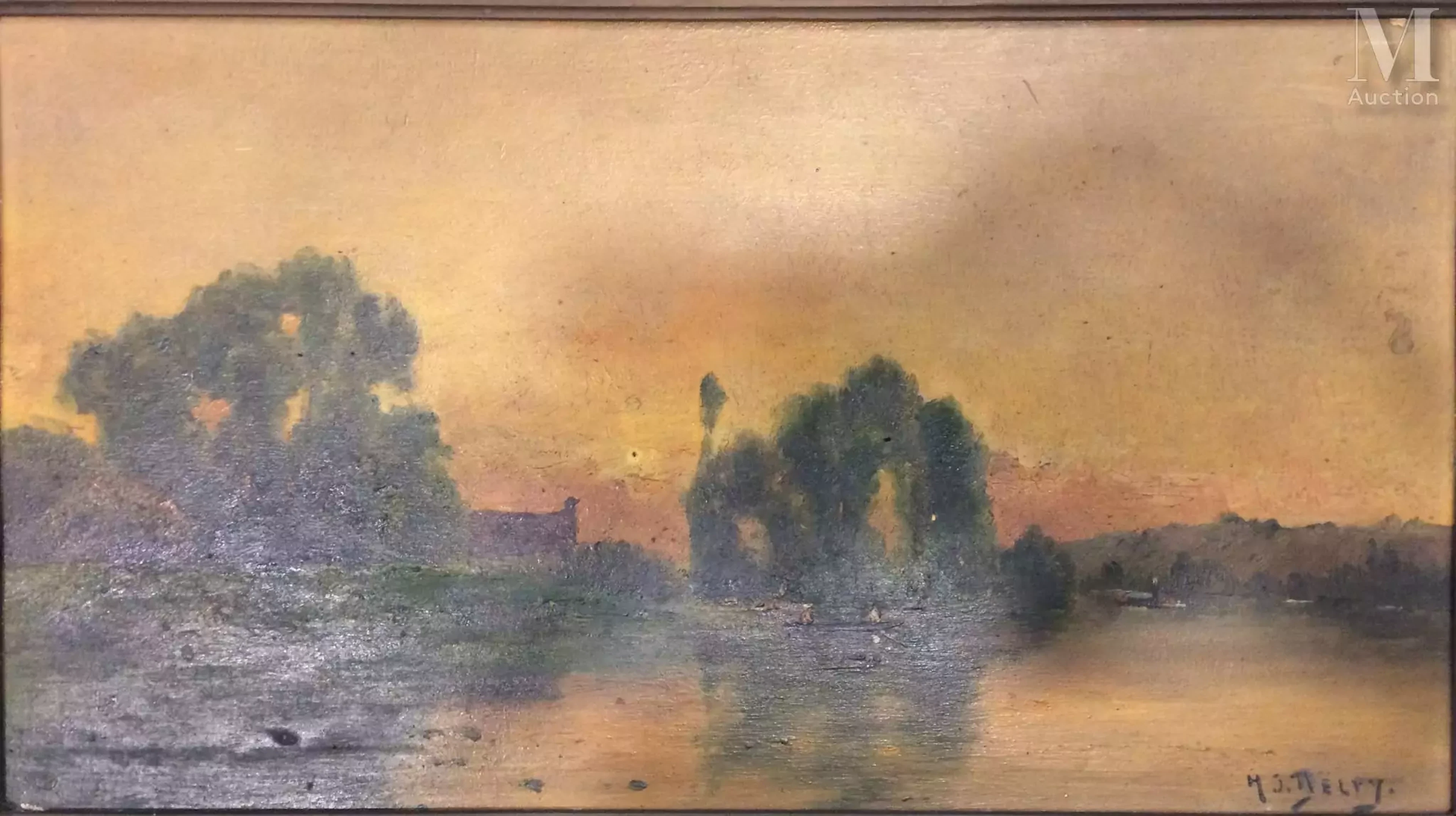Hippolyte Jacques DELPY (Bois le Roi 1877- Paris 1957) Bord de rivière