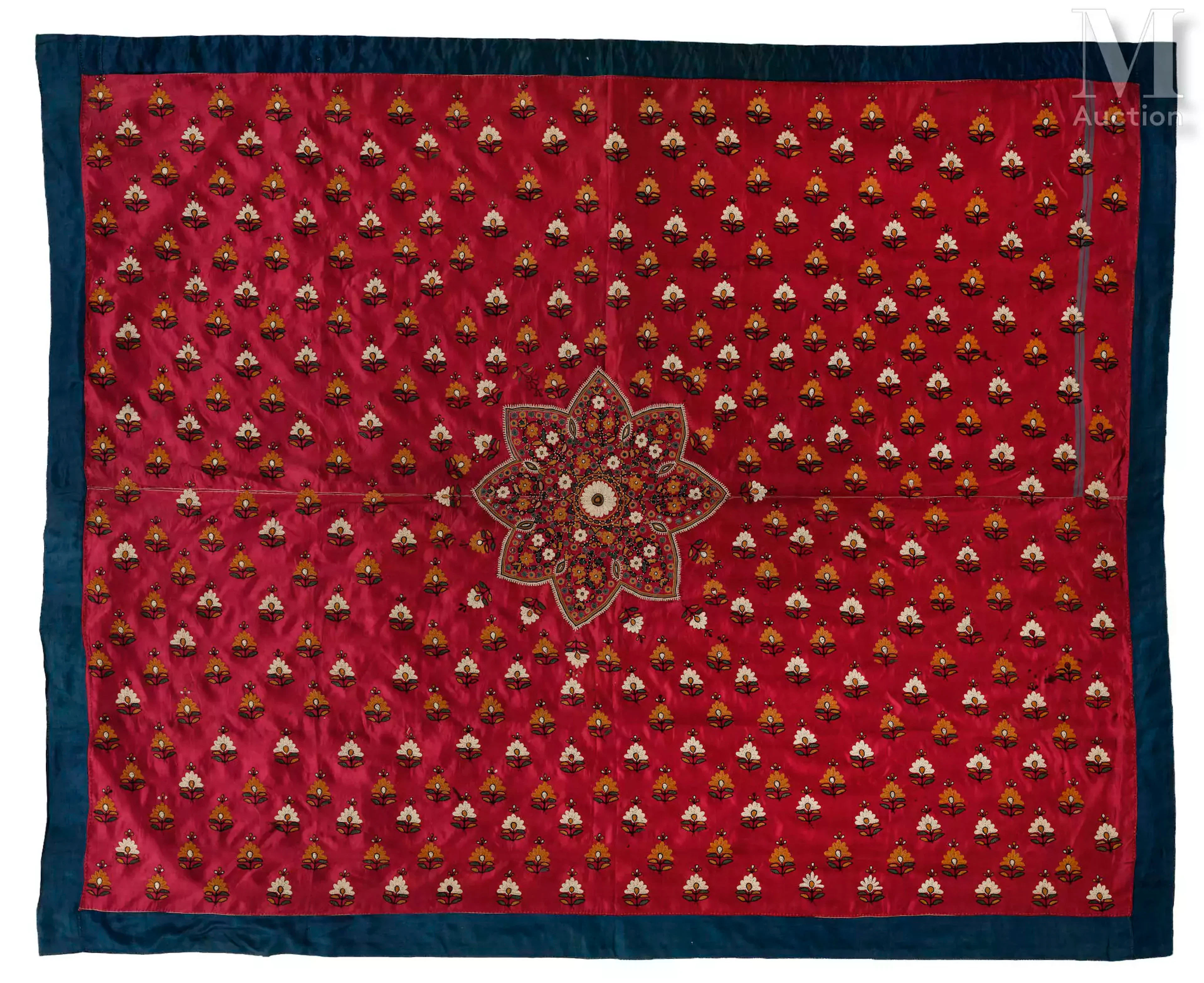 Textile cérémoniel à médaillon central Inde, Gujarat, XIXe siècle