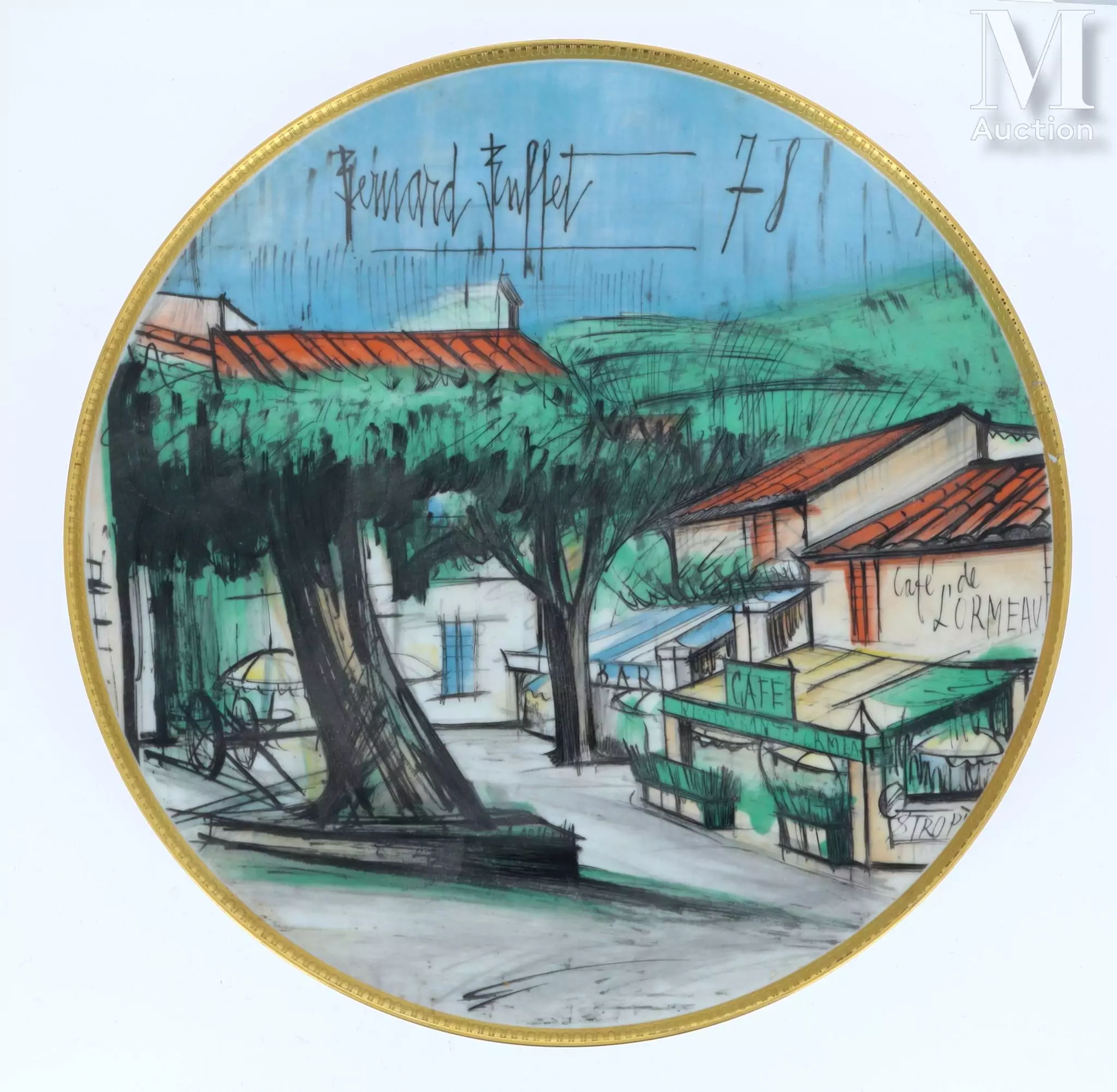 BERNARDAUD à Limoges, d'après Bernard BUFFET La place de l'Ormeau