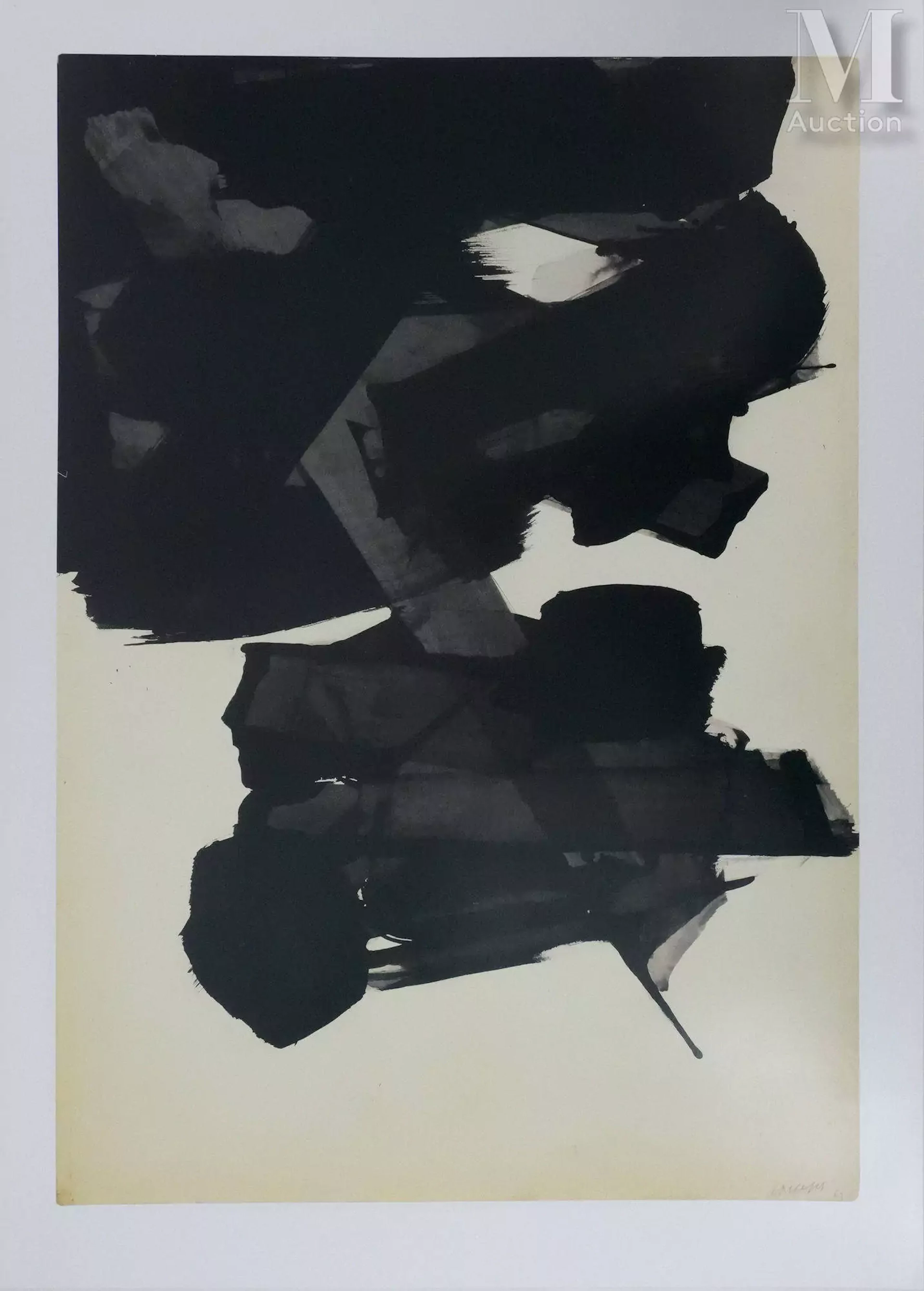 SOULAGES Pierre Encre sur papier 1963