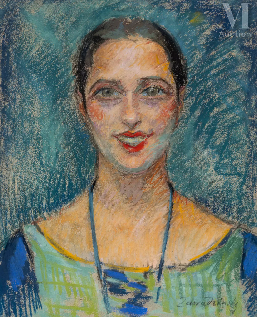 Czeslaw ZAWADZINSKI (1878 - 1936) Portrait de femme souriant
