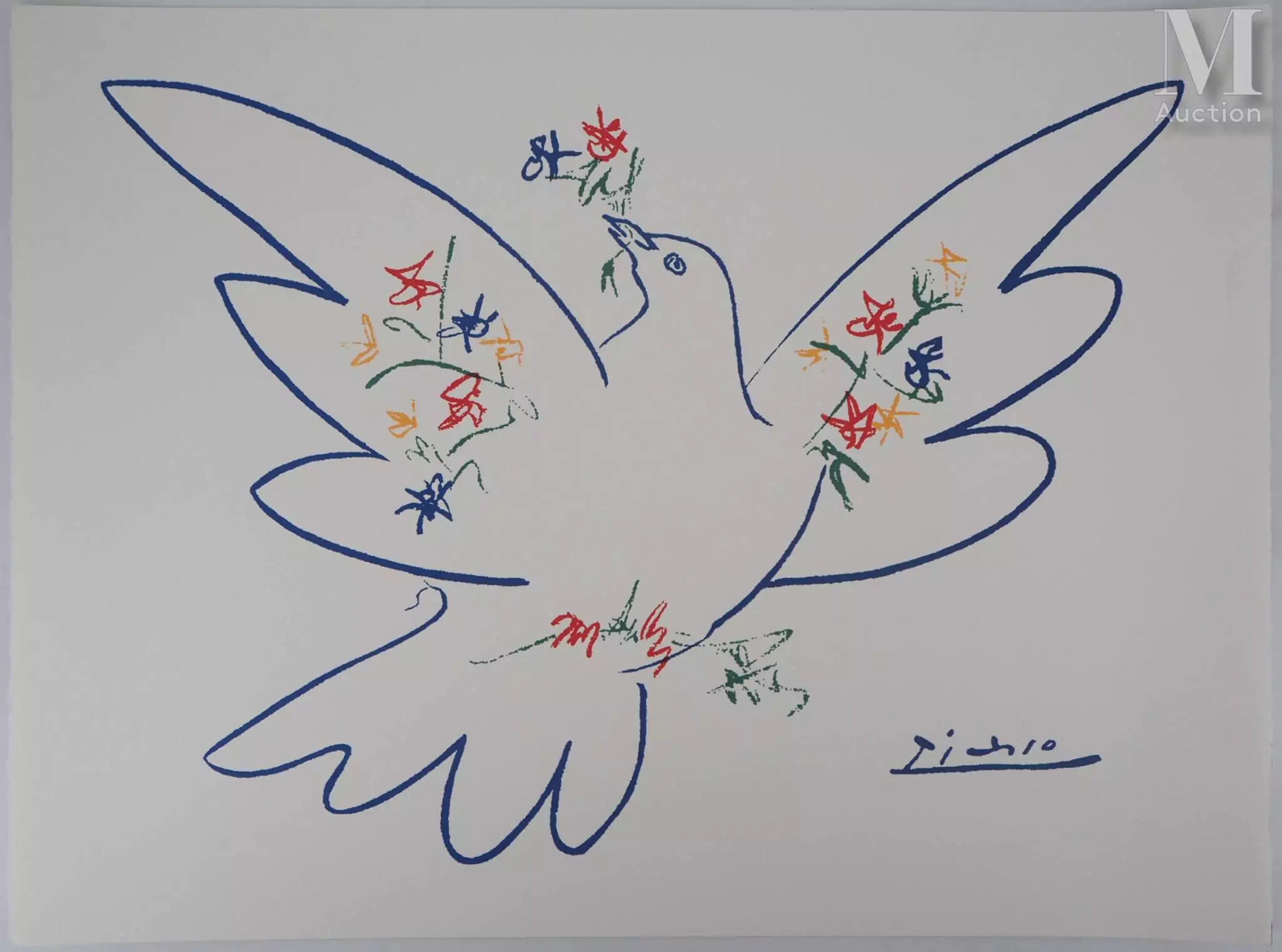PICASSO Pablo Colombe aux rameaux de fleurs