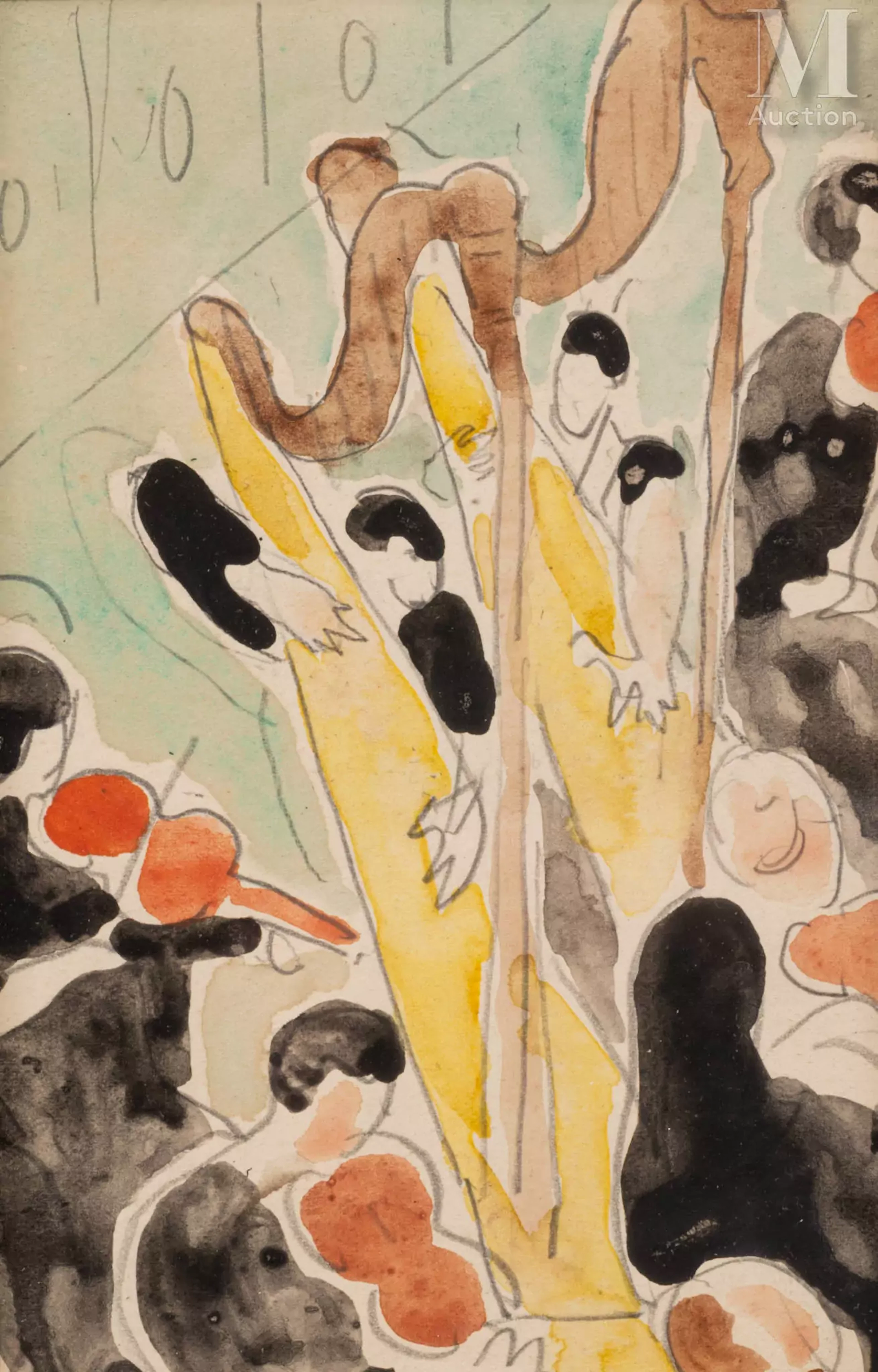 Louis VALTAT (Dieppe 1869 - Paris 1952) La harpiste, vers 1925