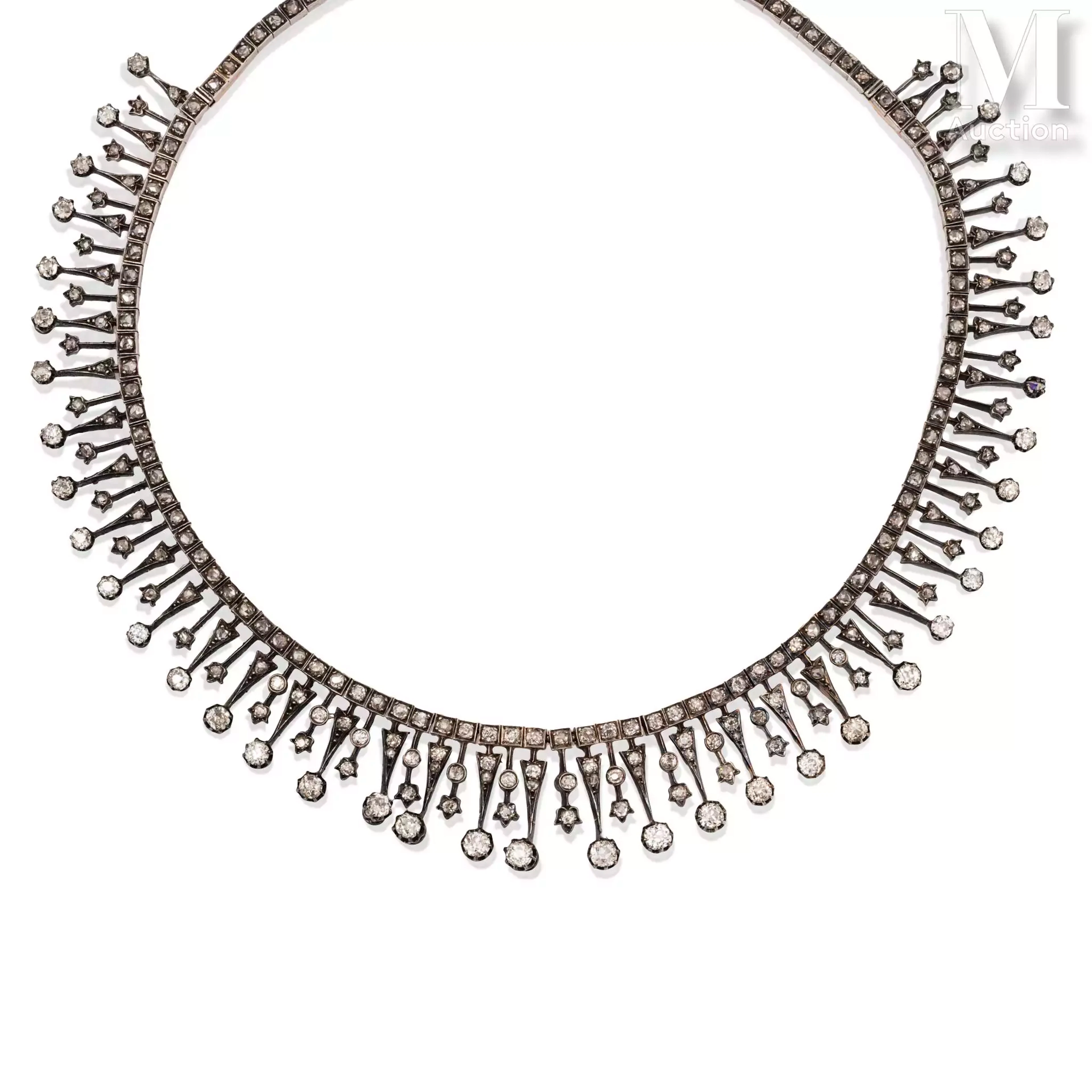 Collier draperie diamants